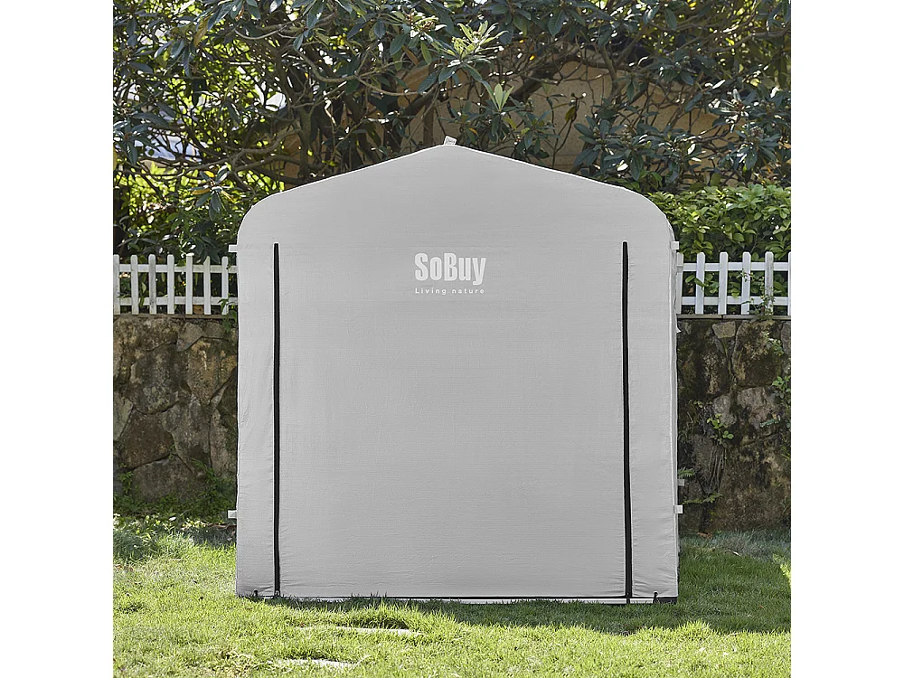 SoBuy Bike Shed with Door Grey 219x159x165cm KLS11-II-L