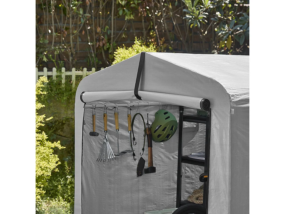 SoBuy Bike Shed with Door Grey 219x159x165cm KLS11-II-L