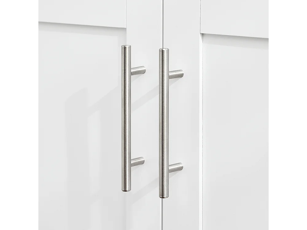 SoBuy Køkkenvogn Skuffe Hjul Hvid Brun 83x46x91cm FKW13-II-WN