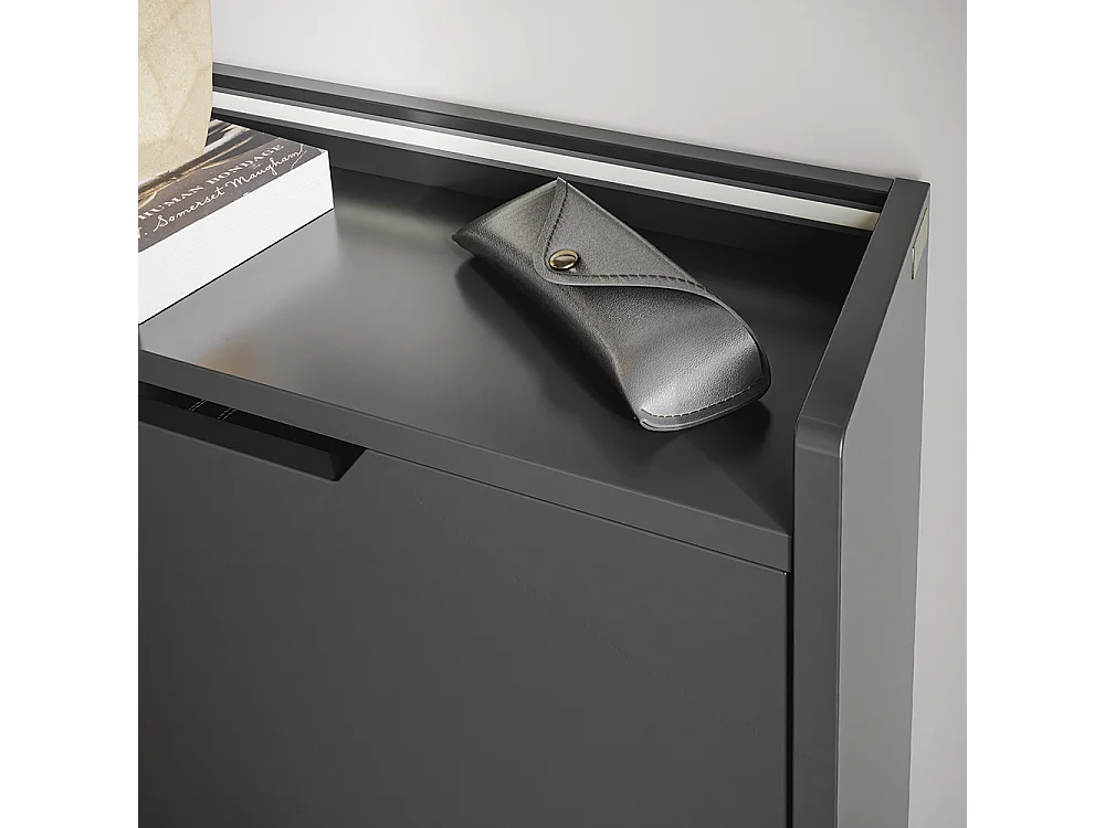 SoBuy Meuble Chaussures Rangement Porte Noir 50x19x131cm FSR151-H-E-SCH