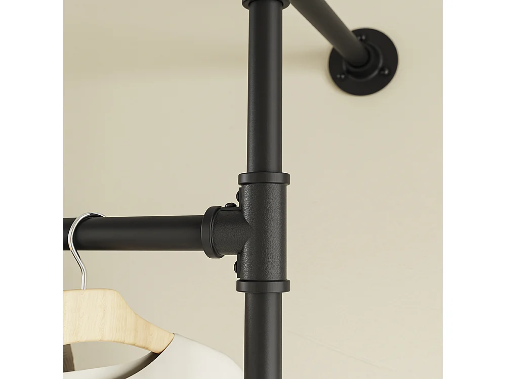 SoBuy Vægophæng Sort Træ 92x48x220cm KLS20-SCH
