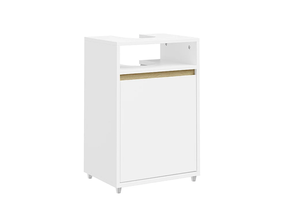 SoBuy Meuble sous-vasque avec étagère ouverte Porte Blanc 40x36x60cm BZR222-W