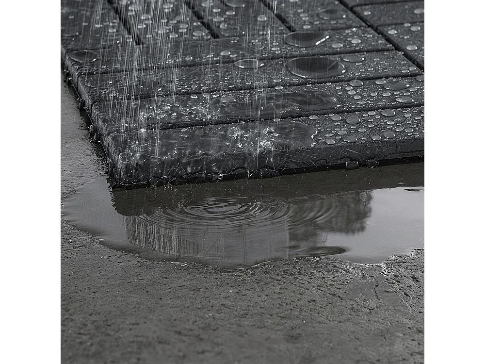 SoBuy Dalles de Sol Modulaires Raccord à Clic Noir 30.5x30.5x2cm SDA15-HG