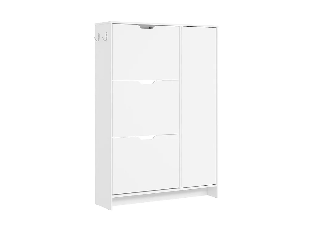 SoBuy Meuble Chaussures Rangement Tiroirs Porte Étagères Blanc 84x24x121cm FSR220-W