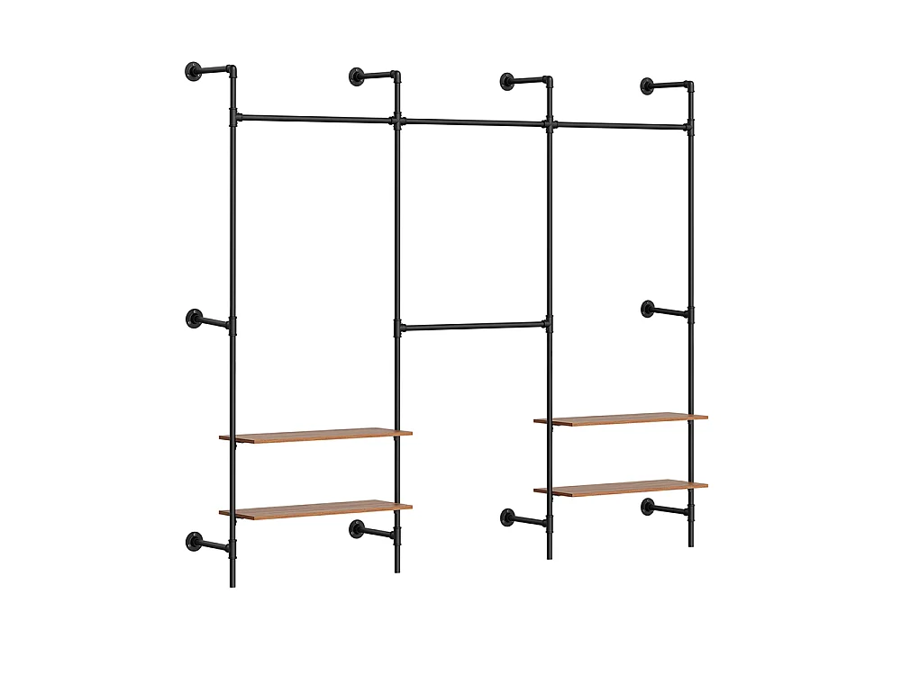 SoBuy Portemanteau mural Rangement Noir Bois 265x48x220cm KLS19-SCH