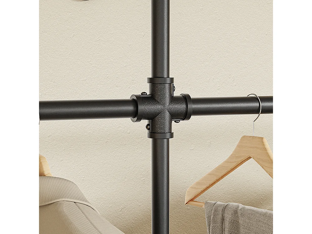 SoBuy Portemanteau mural Rangement Noir Bois 265x48x220cm KLS19-SCH