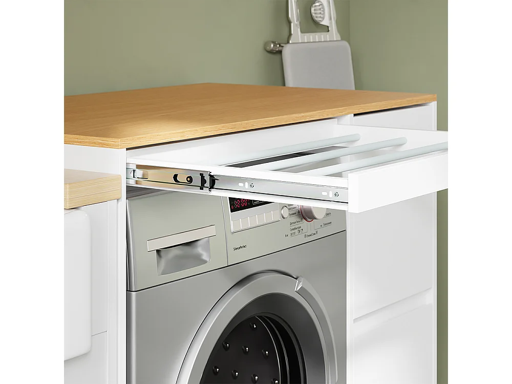 SoBuy Armario para lavadora con 2 cajones Color Blanco 100x60x95cm BZR223-WN