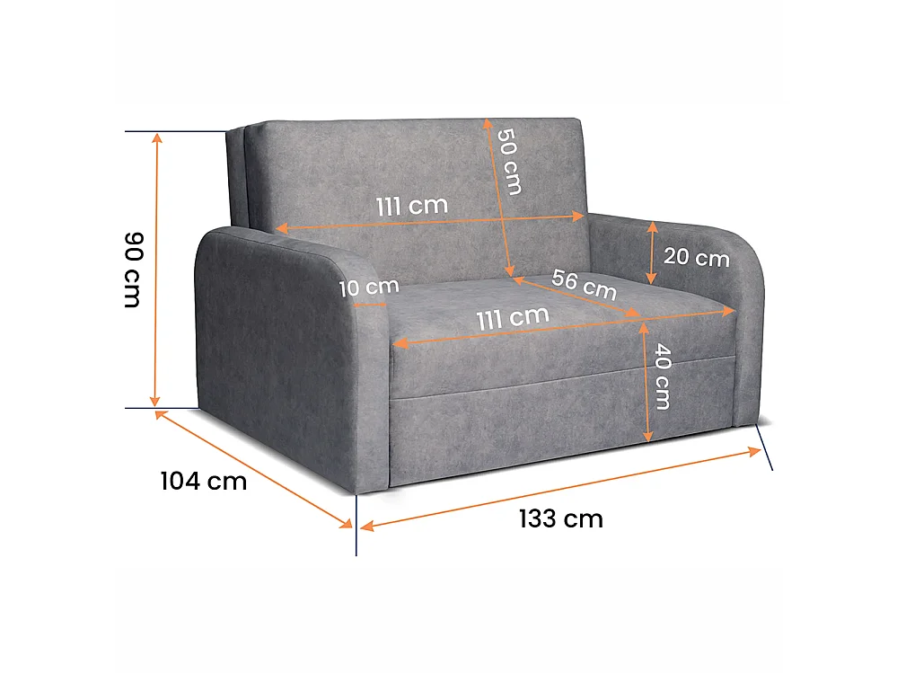 Dalia II Sofa, Orange (Quintana 04)