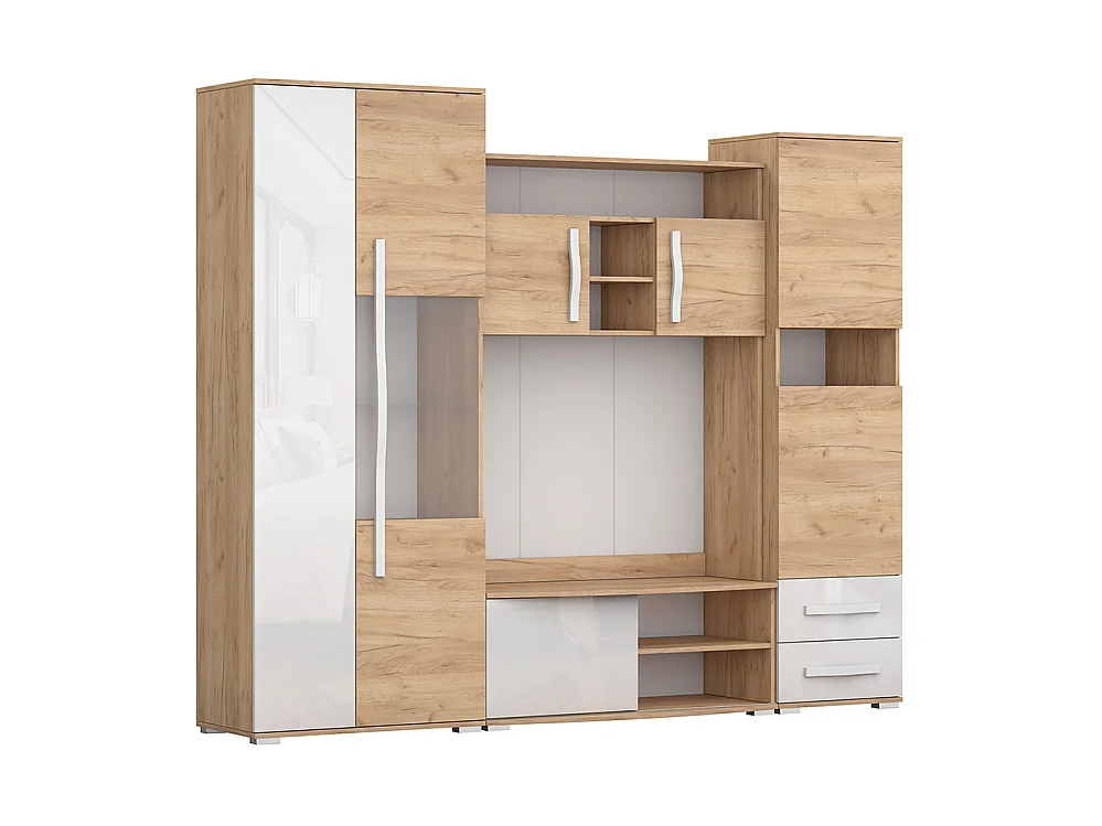 Wohnwand LAURA MINI 240 cm, Craft Eiche Gold