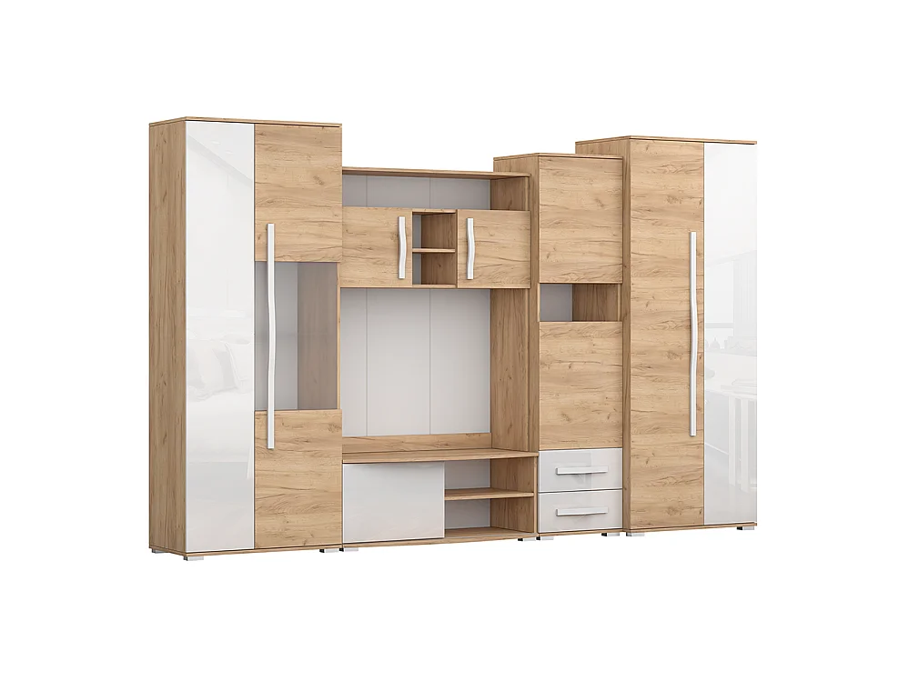 Wohnwand LAURA 320 cm, Craft Eiche Gold