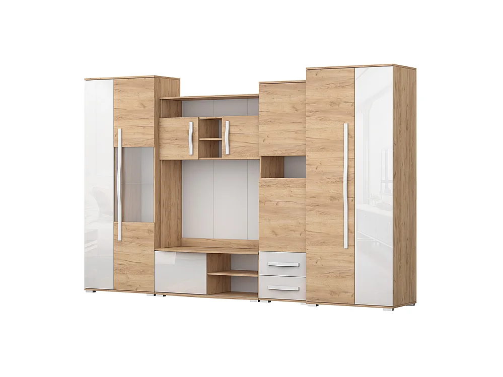Wohnwand LAURA 320 cm, Craft Eiche Gold