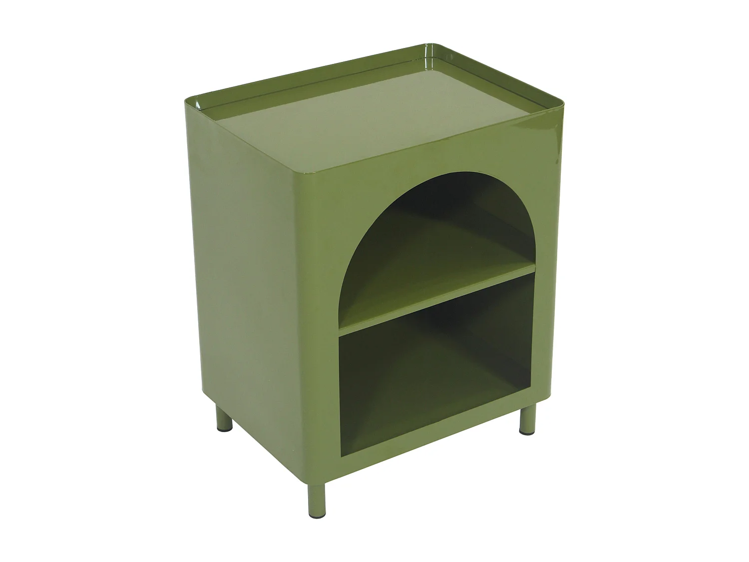 Lot de 2 tables de chevet avec rangements - Métal - Vert olive - KITAKO