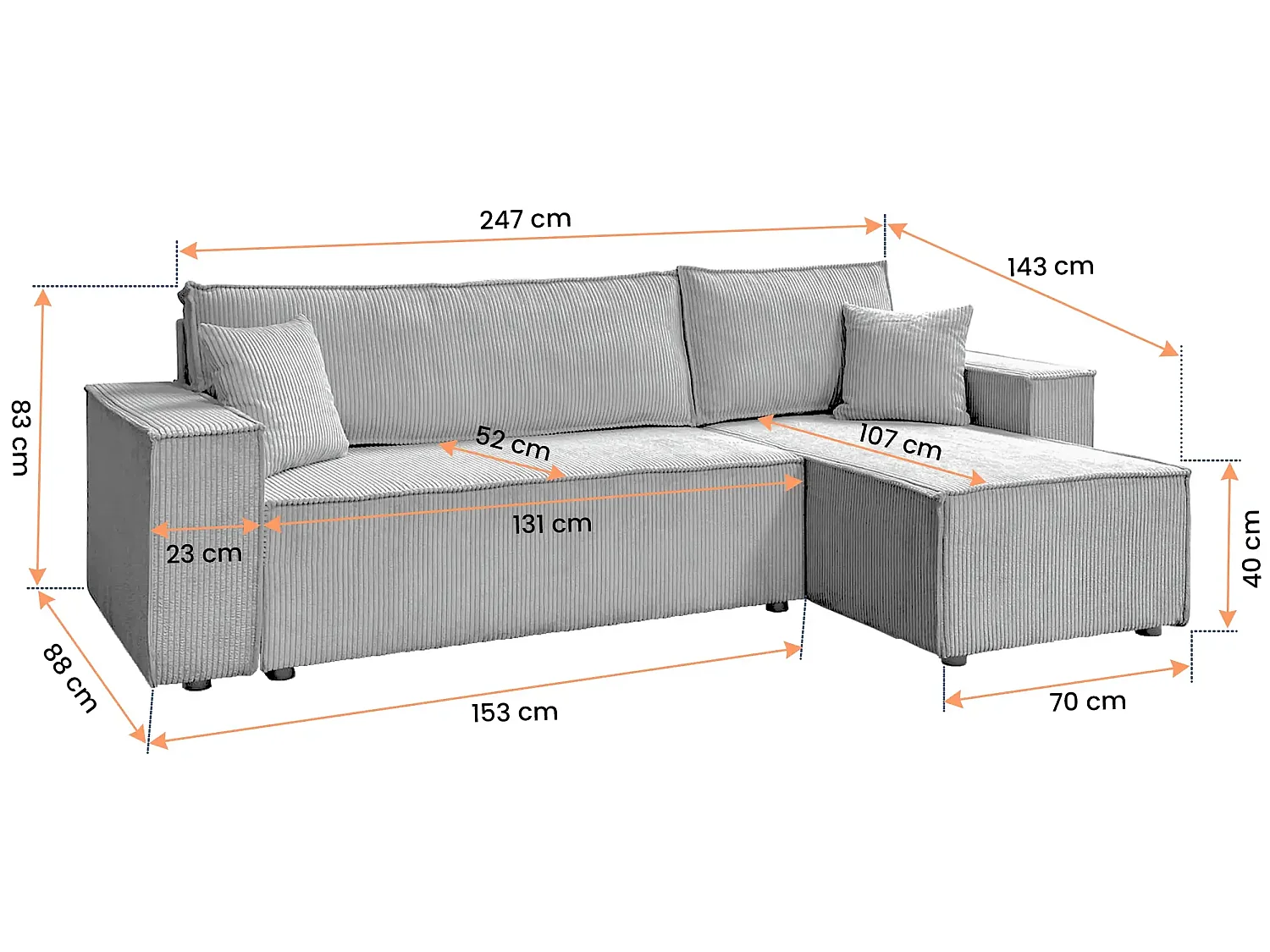 Lea Ecksofa, Braun (Poso 6)