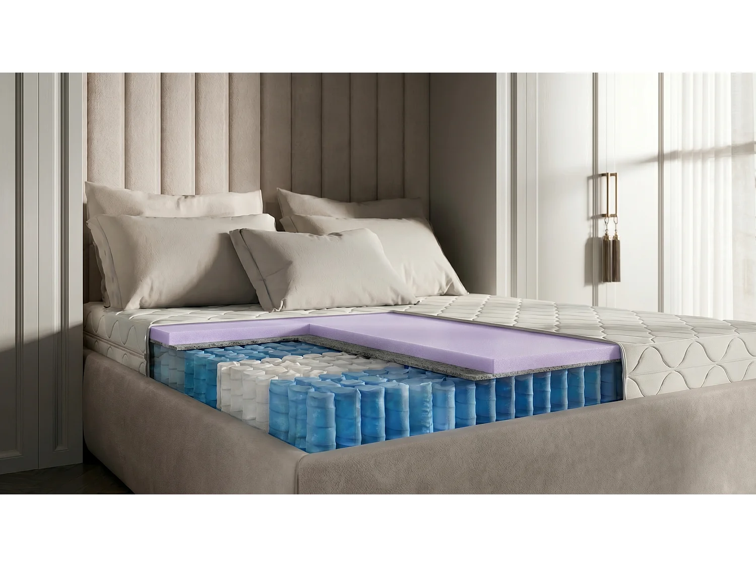 Matelas à ressorts ensachés FRANK 140x200 hauteur 20 cm