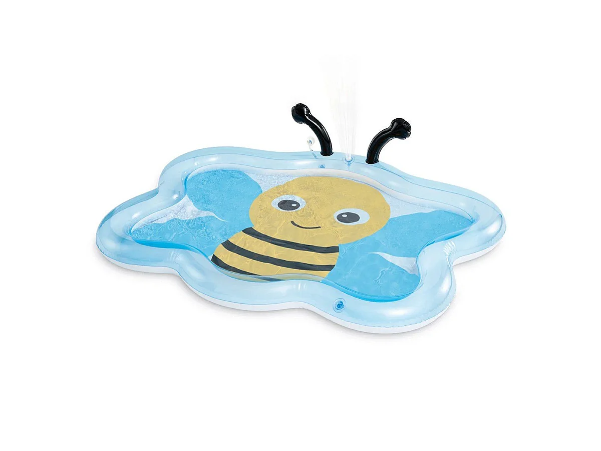 Intex Aufblasbares Bienenpool mit integriertem Springbrunnen - Blau & Gelb, 59L Kapazität, Ab 2 Jahren, PVC-Material