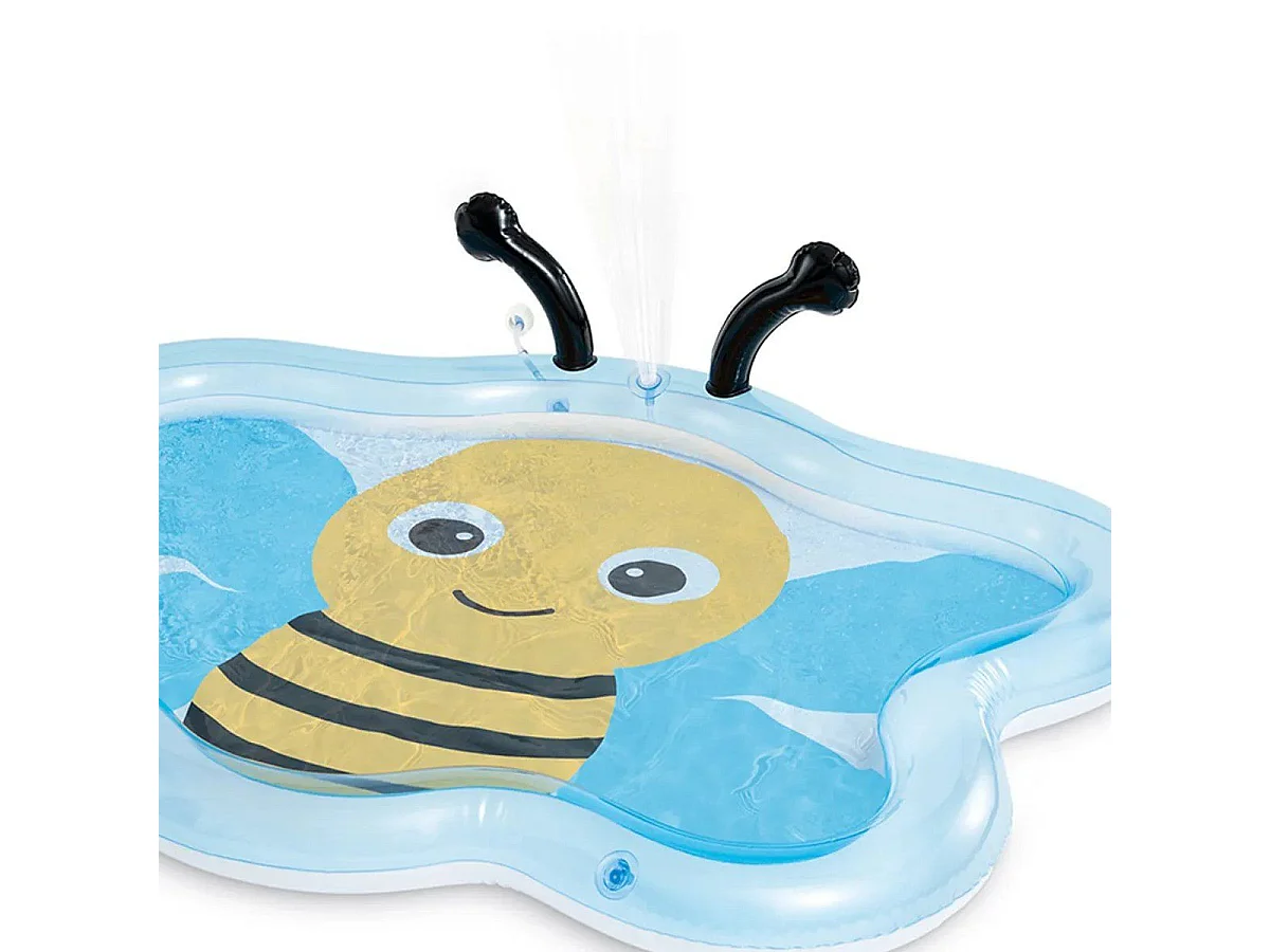 Intex Aufblasbares Bienenpool mit integriertem Springbrunnen - Blau & Gelb, 59L Kapazität, Ab 2 Jahren, PVC-Material