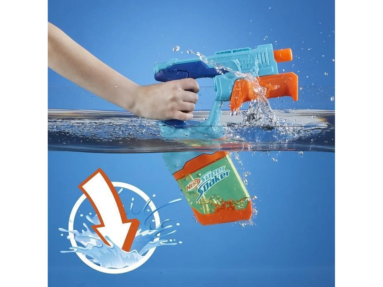 2 pistolets à eau, réservoirs à remplissage facile Super Soaker