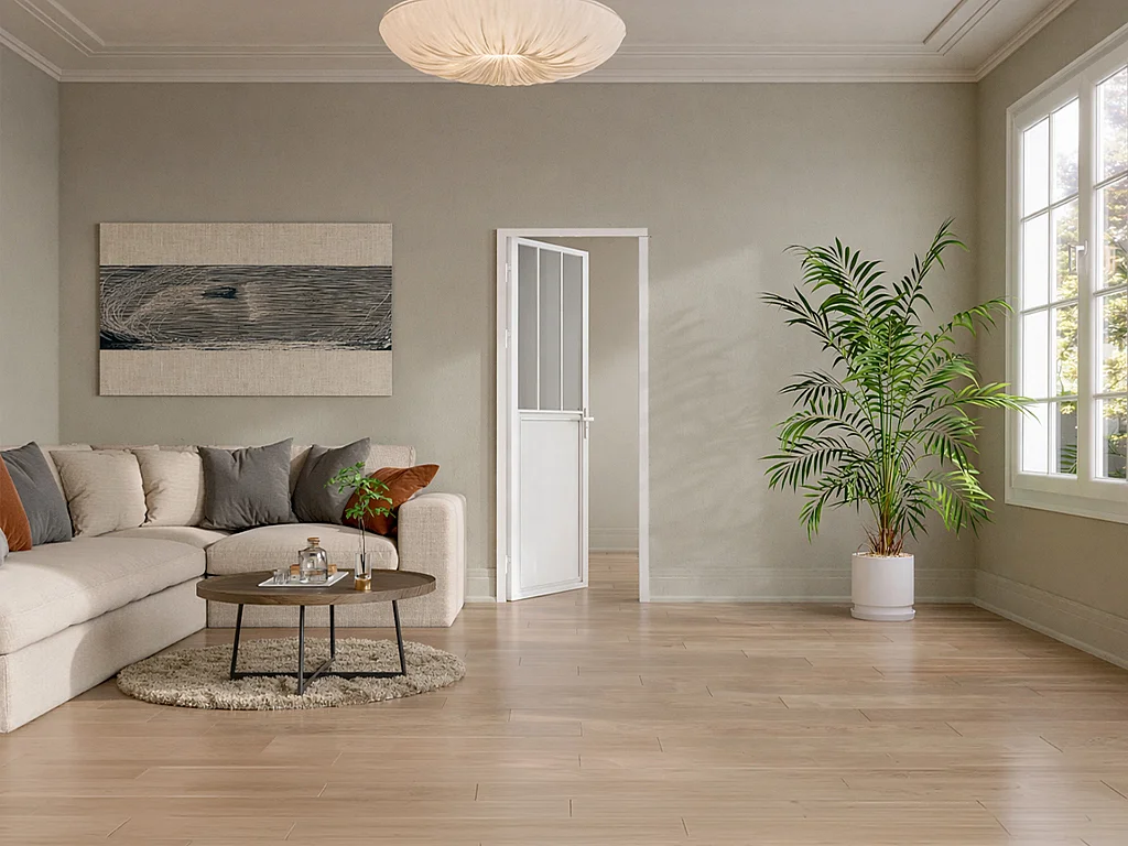 Bloc porte réversible en aluminium et verre trempé dépoli style atelier - H204 x L93 cm - Blanc - ERMELO