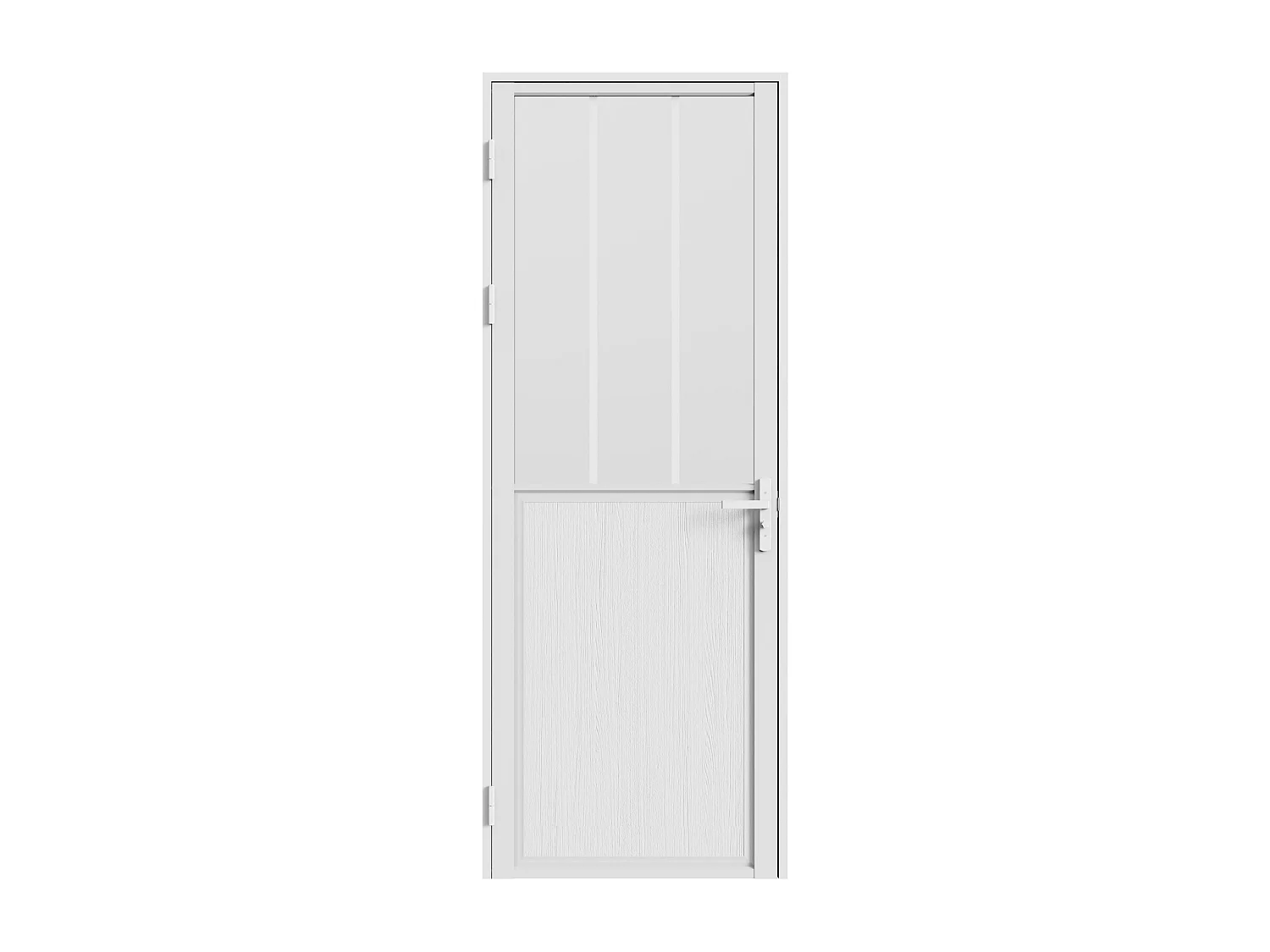 Wendbare Innentür aus Aluminium und mattiertem Sicherheitsglas im Loft-Stil - H204 x B93 cm - Weiß ERMELO