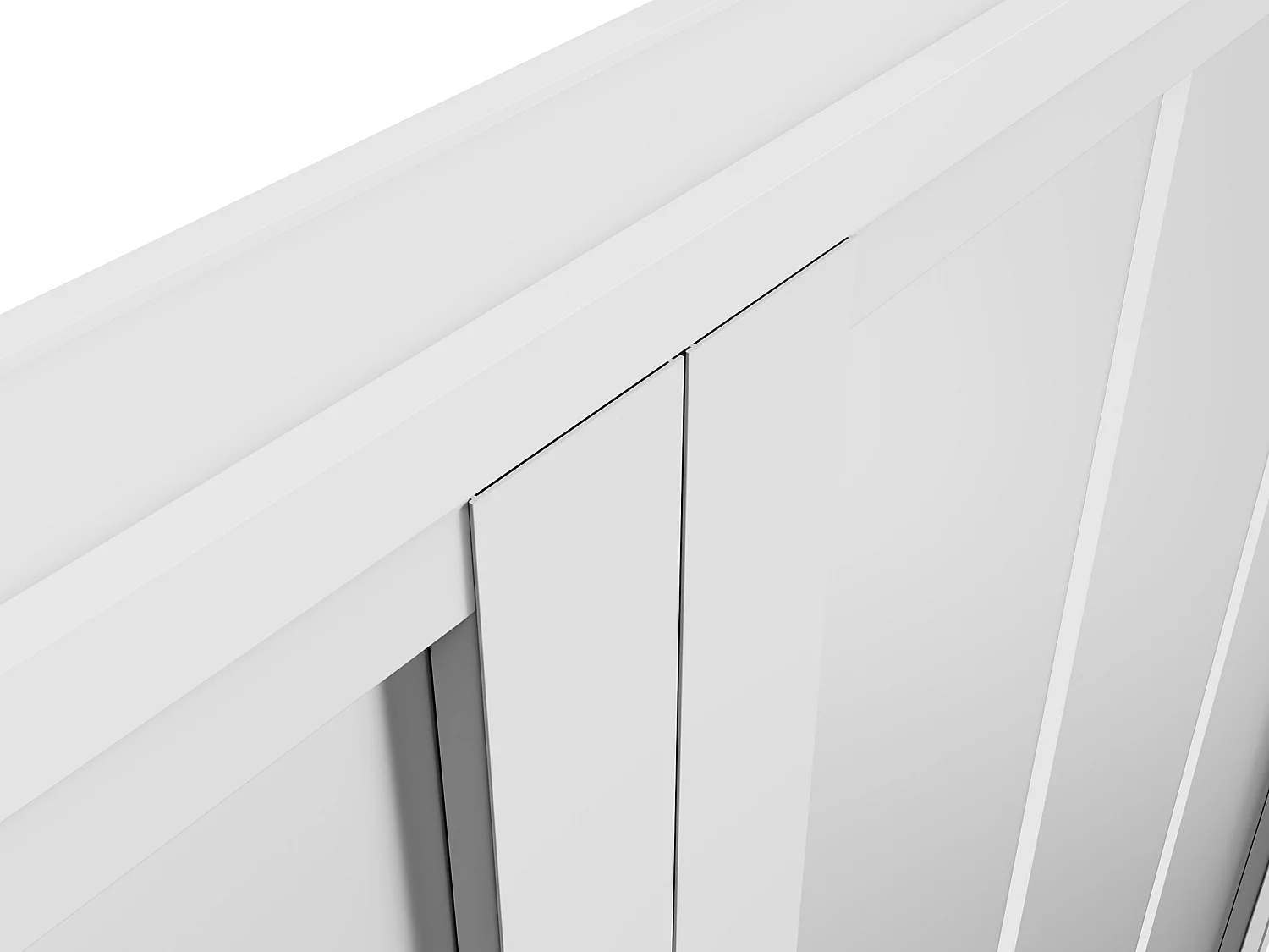 Bloc porte réversible à deux battants en aluminium et verre trempé dépoli style atelier - 2 x H204 x L93 cm - Blanc - ERMELO