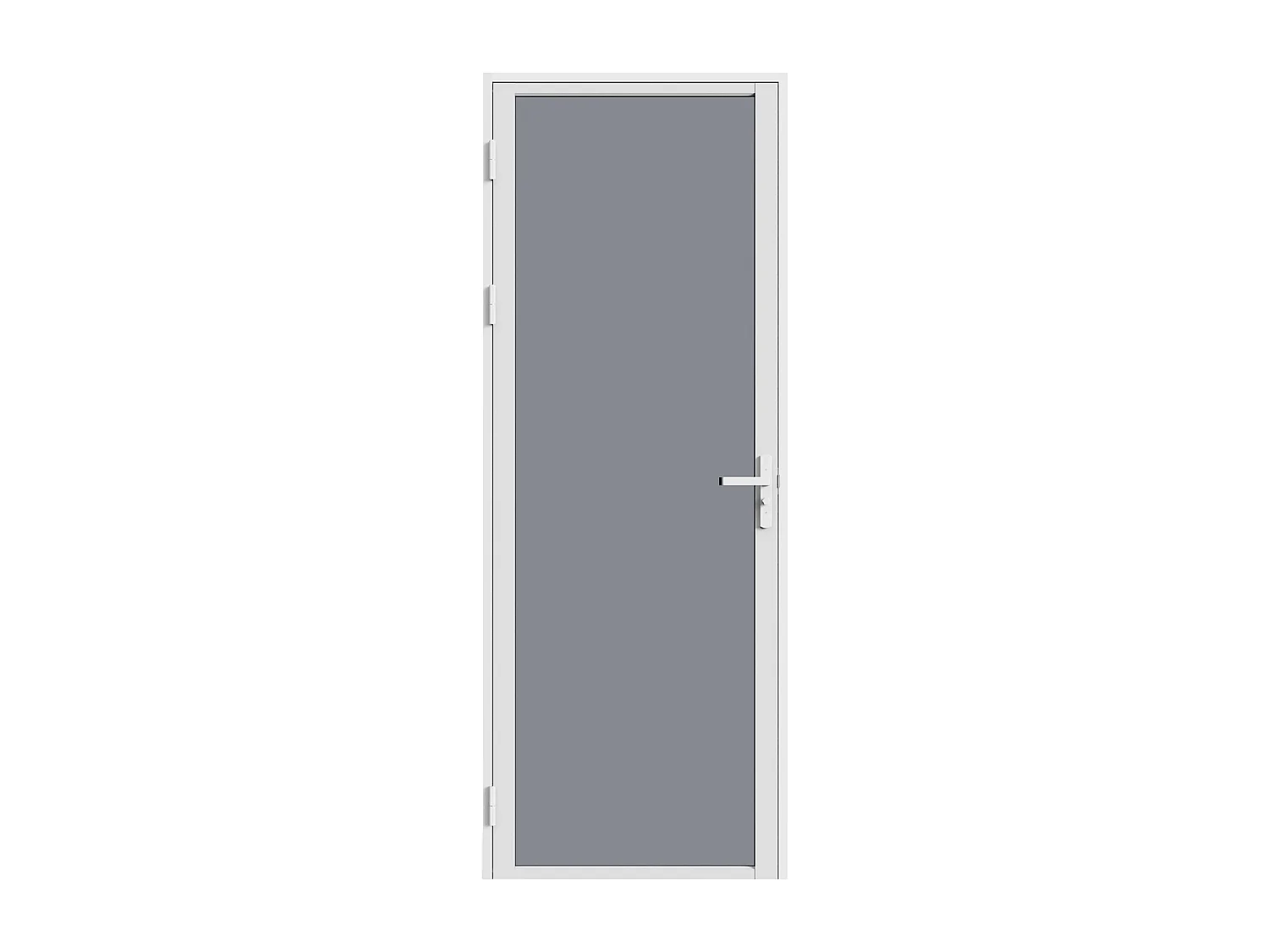 Reversible Innentür aus Aluminium und Rauchigem Sicherheitsglas - H204 x B73 cm - Weiß LOXTON