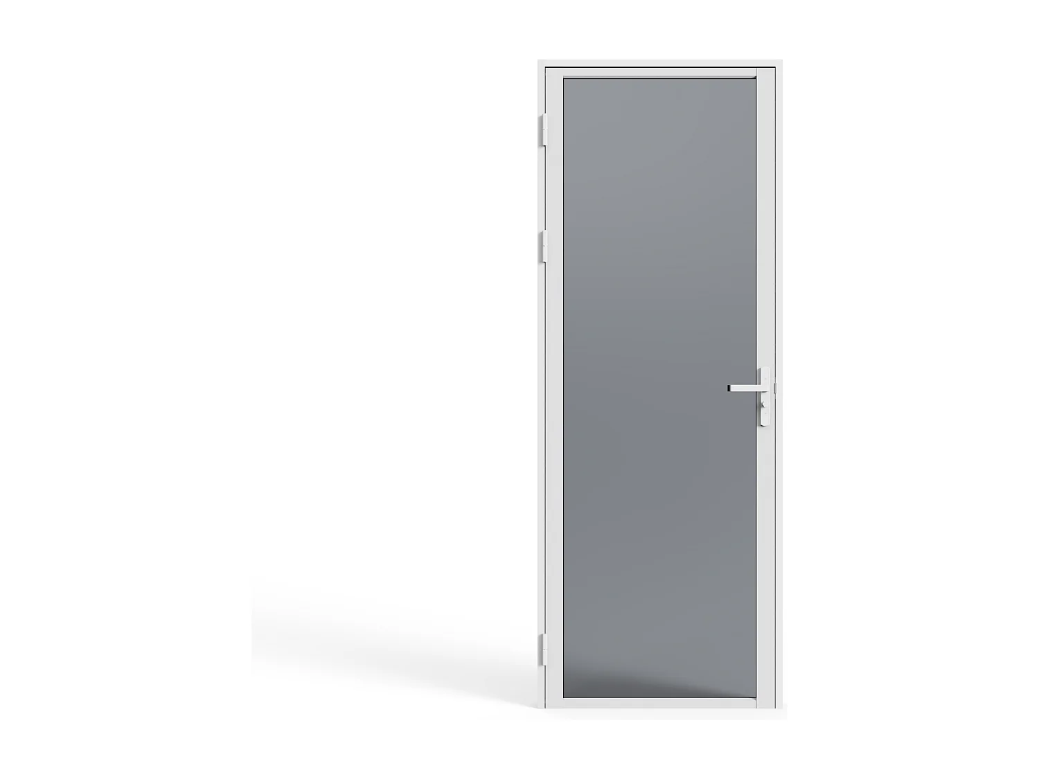 Bloc porte réversible en aluminium et verre trempé fumé - H204 x L73 cm - Blanc - LOXTON