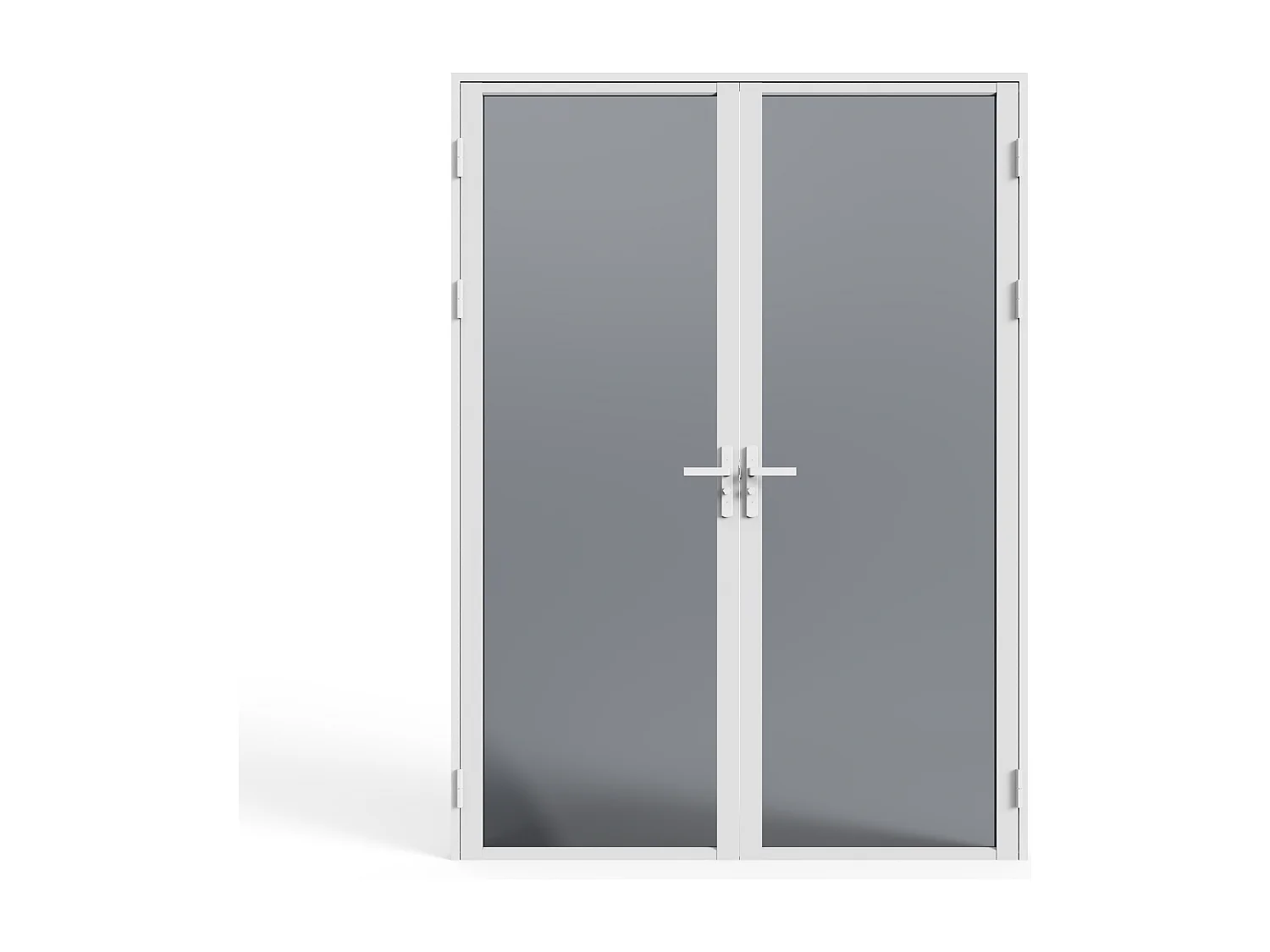 Bloc porte réversible à deux battants en aluminium et verre trempé fumé - 2 x H204 x L73 cm - Blanc - LOXTON