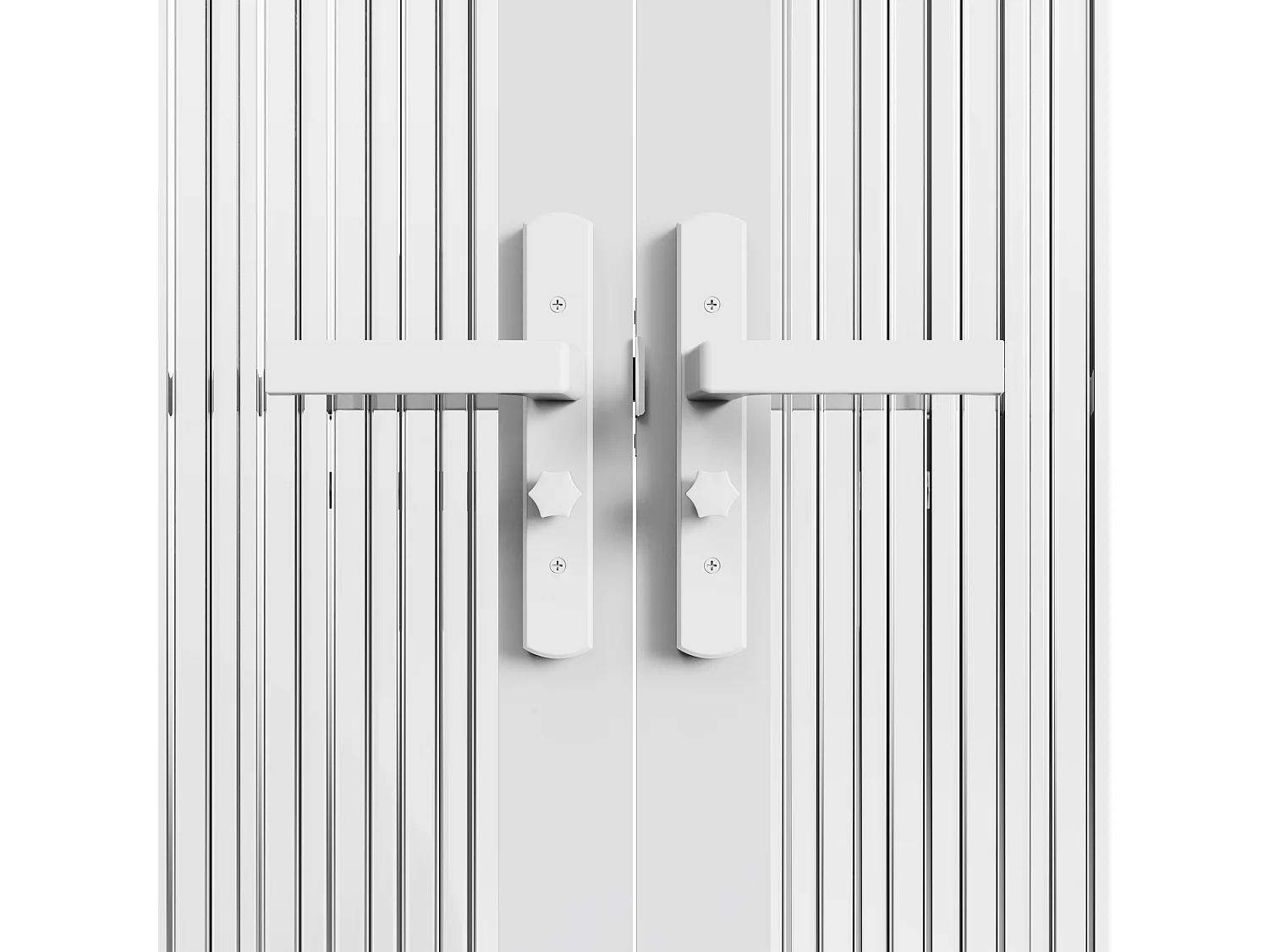 Bloc porte réversible à deux battants en aluminium et verre trempé texturé - 2 x H204 x L73 cm - Blanc - LOXTON