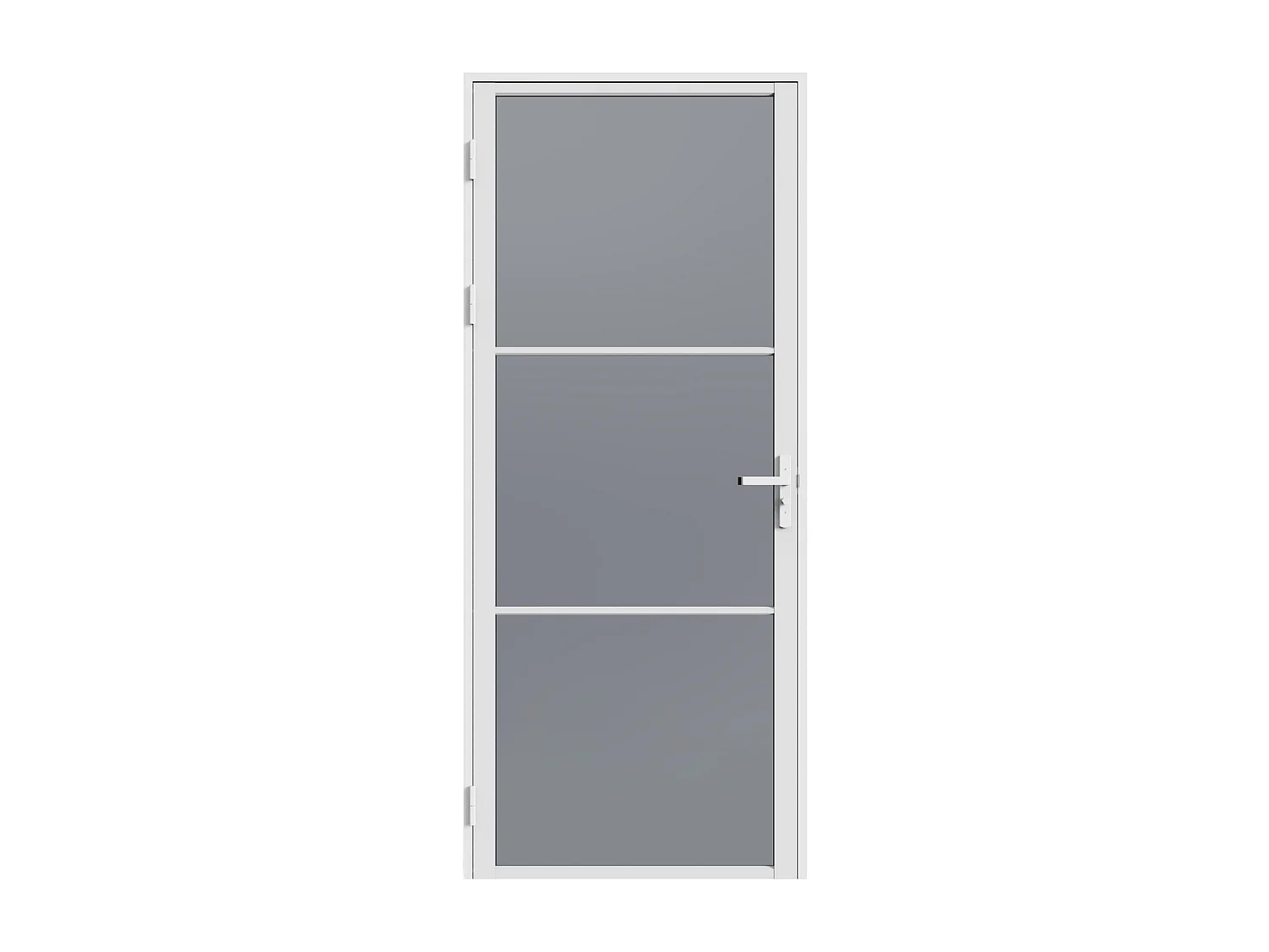 Wendbare Innentür aus Aluminium und Rauchigem Sicherheitsglas - H204 x B73 cm - Weiß MASERU