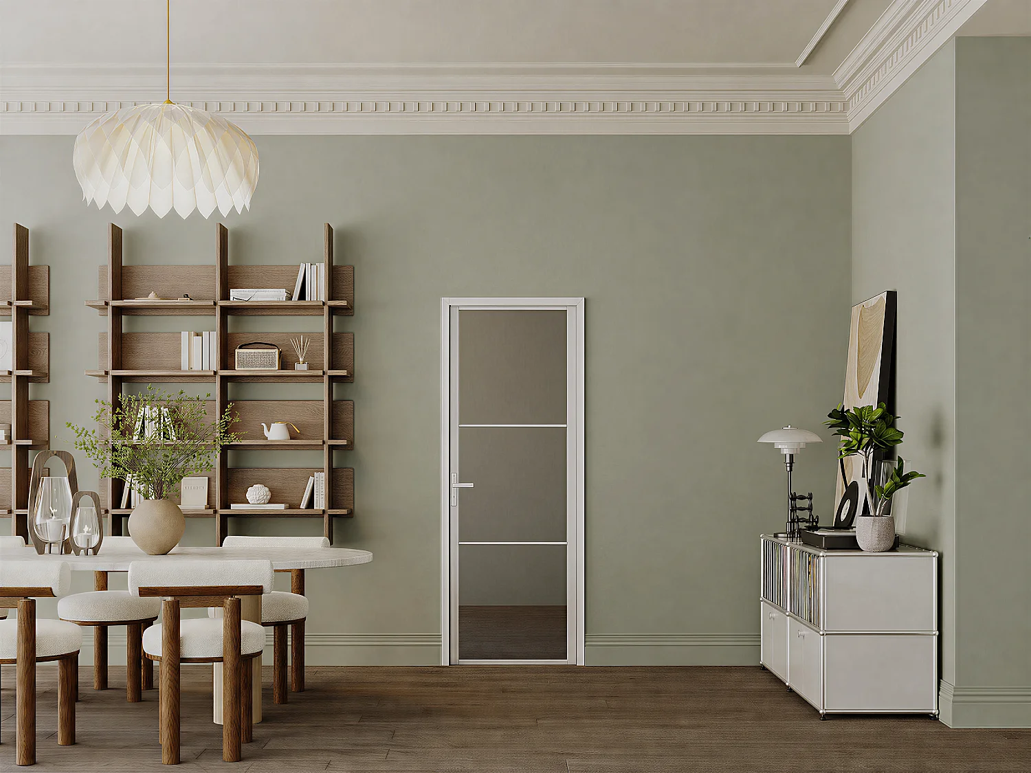 Bloc porte réversible en aluminium et verre trempé fumé - H204 x L73 cm - Blanc - MASERU