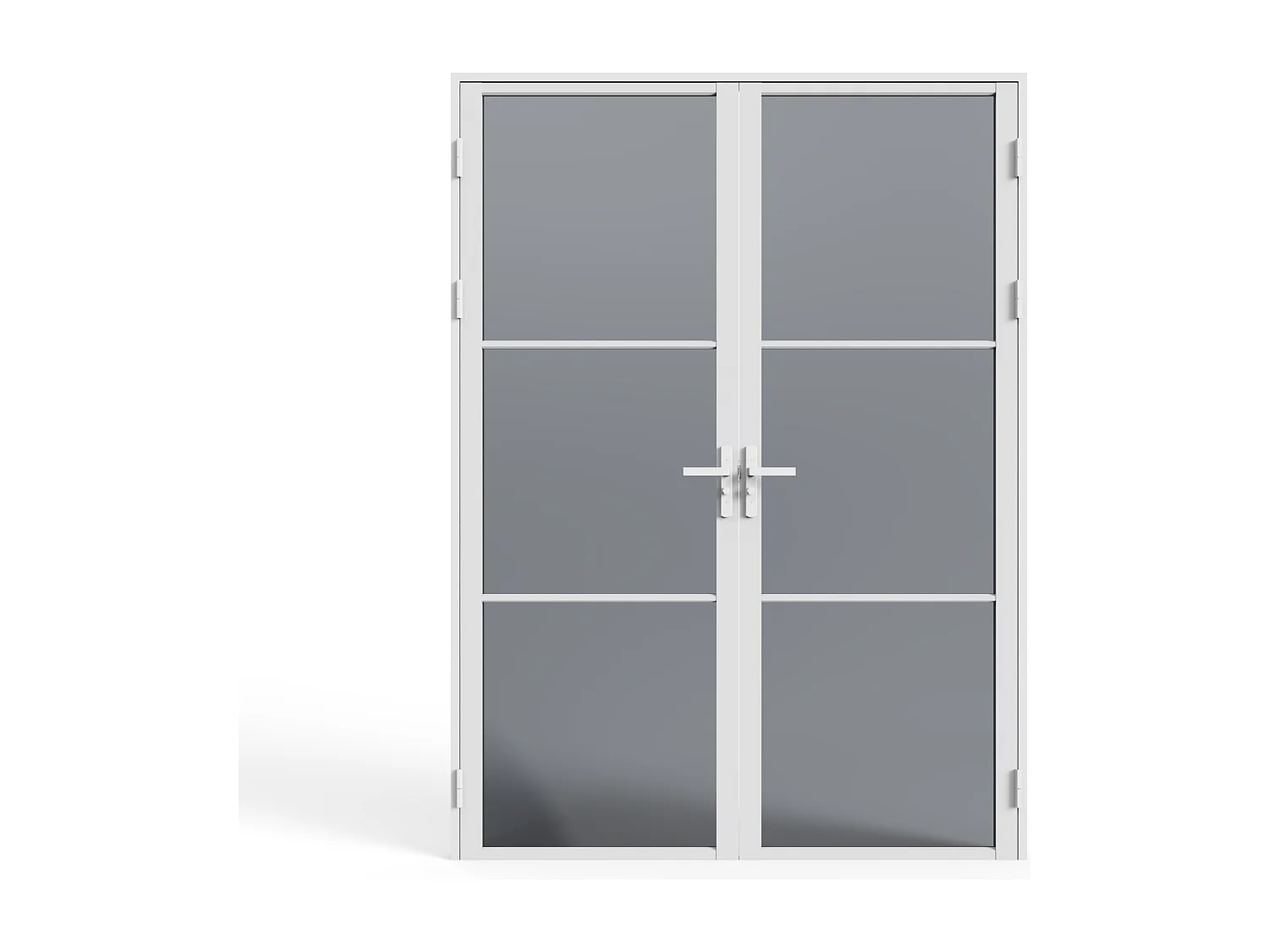 Bloc porte réversible à deux battants en aluminium et verre trempé fumé - 2 x H204 x L73 cm - Blanc - MASERU