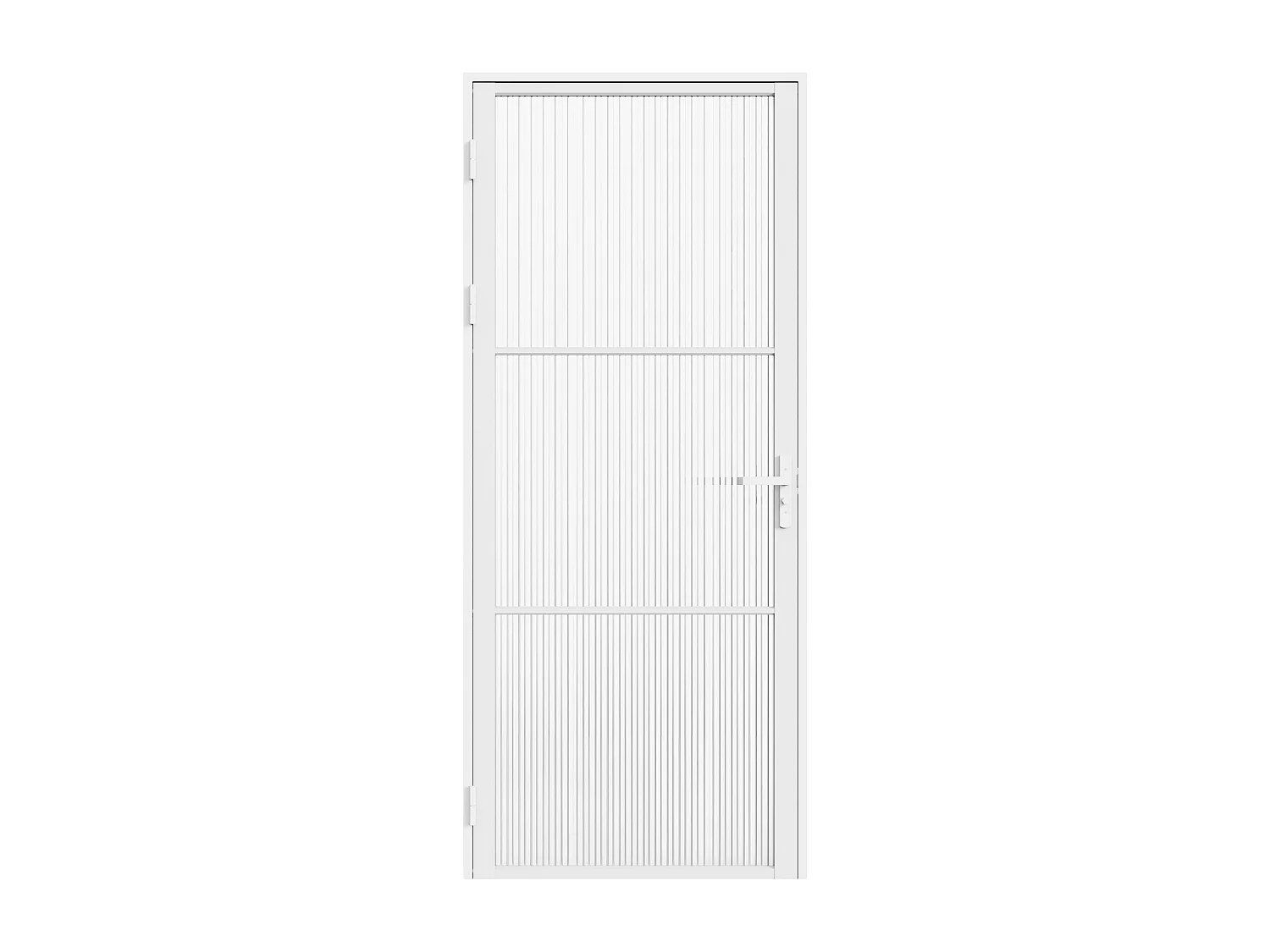 Reversible Innentür aus Aluminium und Strukturiertem Sicherheitsglas - H204 x B73 cm - Weiß MASERU