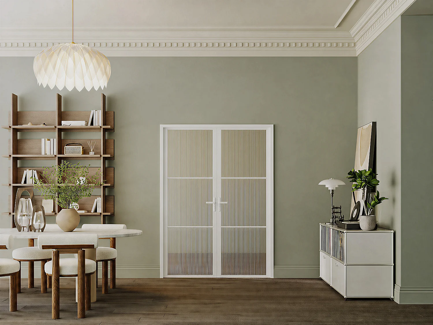 Bloc porte réversible à deux battants en aluminium et verre trempé texturé - 2 x H204 x L73 cm - Blanc - MASERU