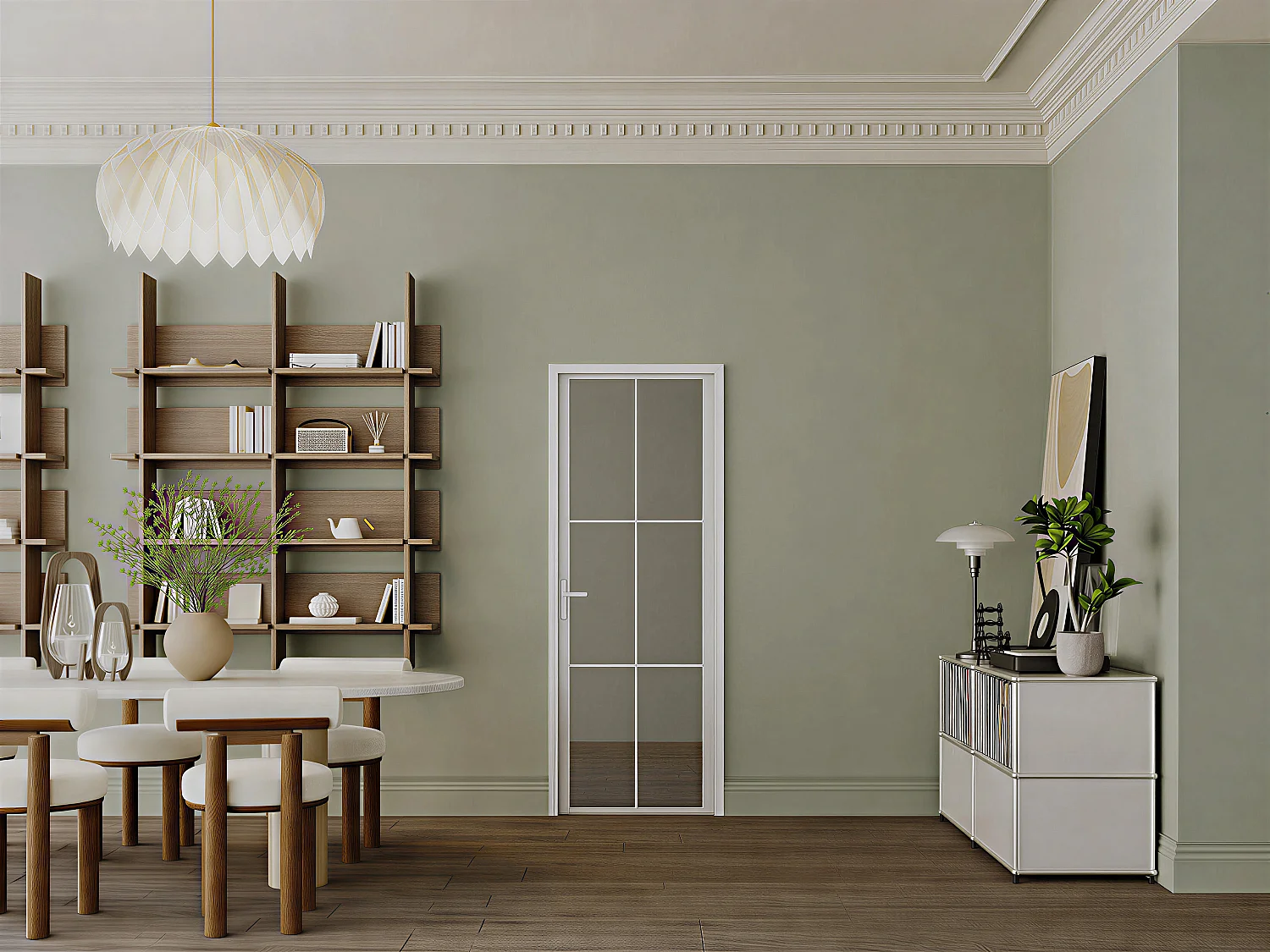 Bloc porte réversible en aluminium et verre trempé fumé - H204 x L73 cm - Blanc - SEROTO