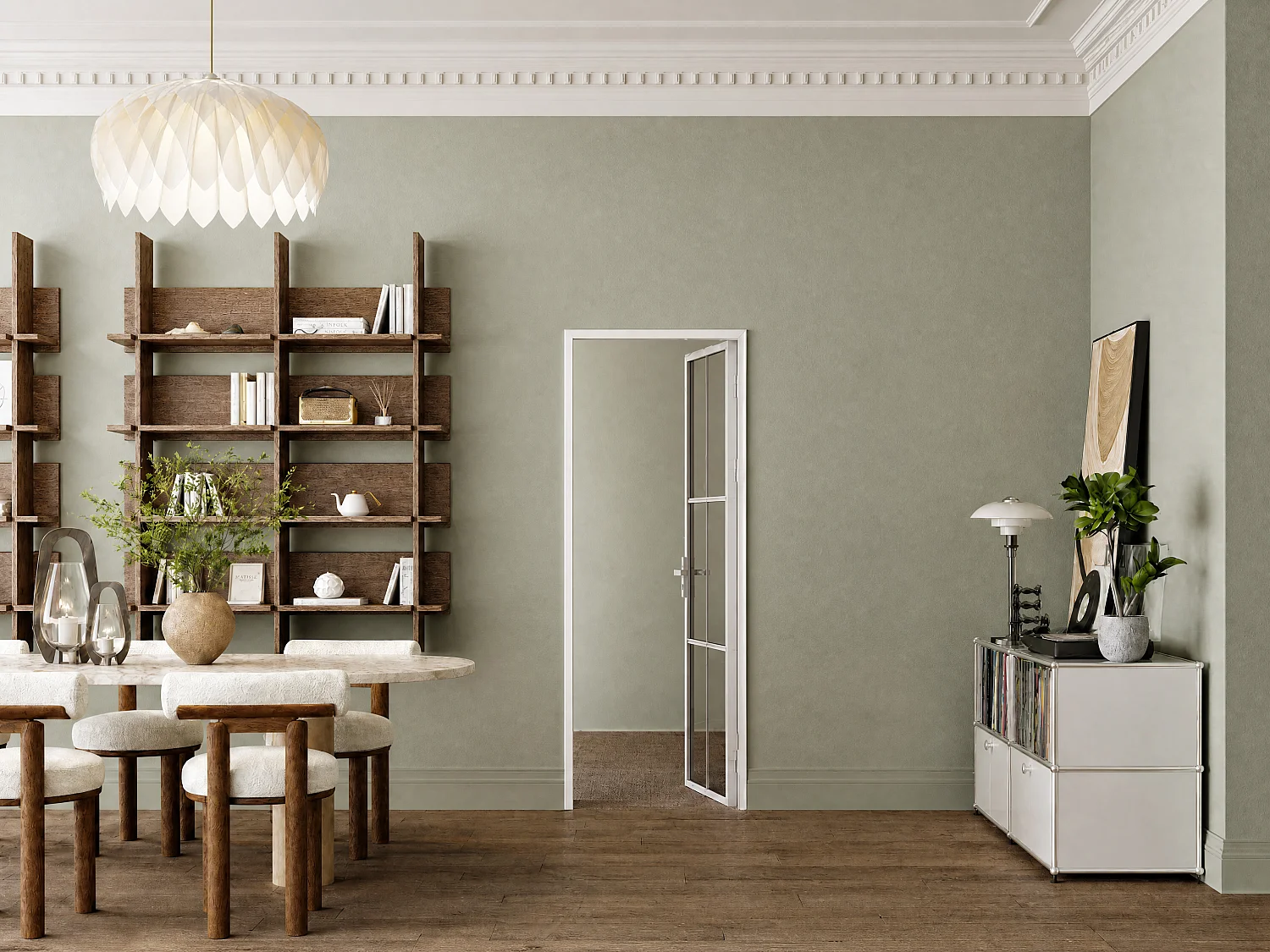 Bloc porte réversible en aluminium et verre trempé fumé - H204 x L73 cm - Blanc - SEROTO