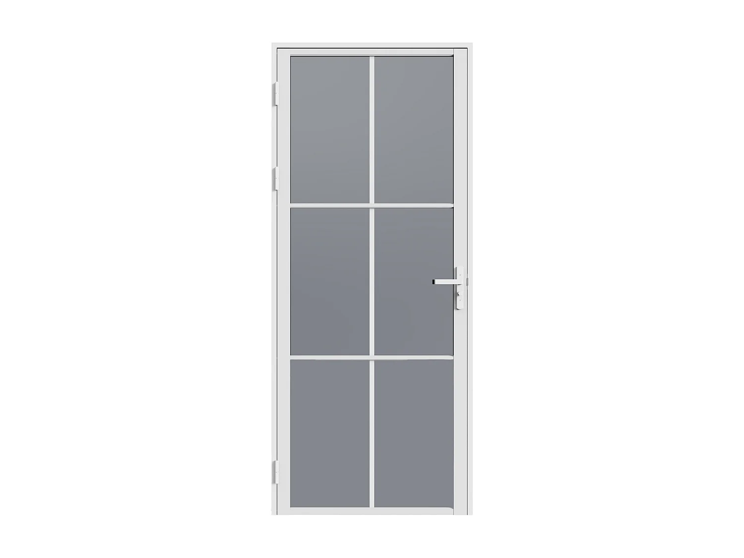 Reversible Innentür aus Aluminium und Rauchigem Sicherheitsglas - H204 x B73 cm - Weiß SEROTO