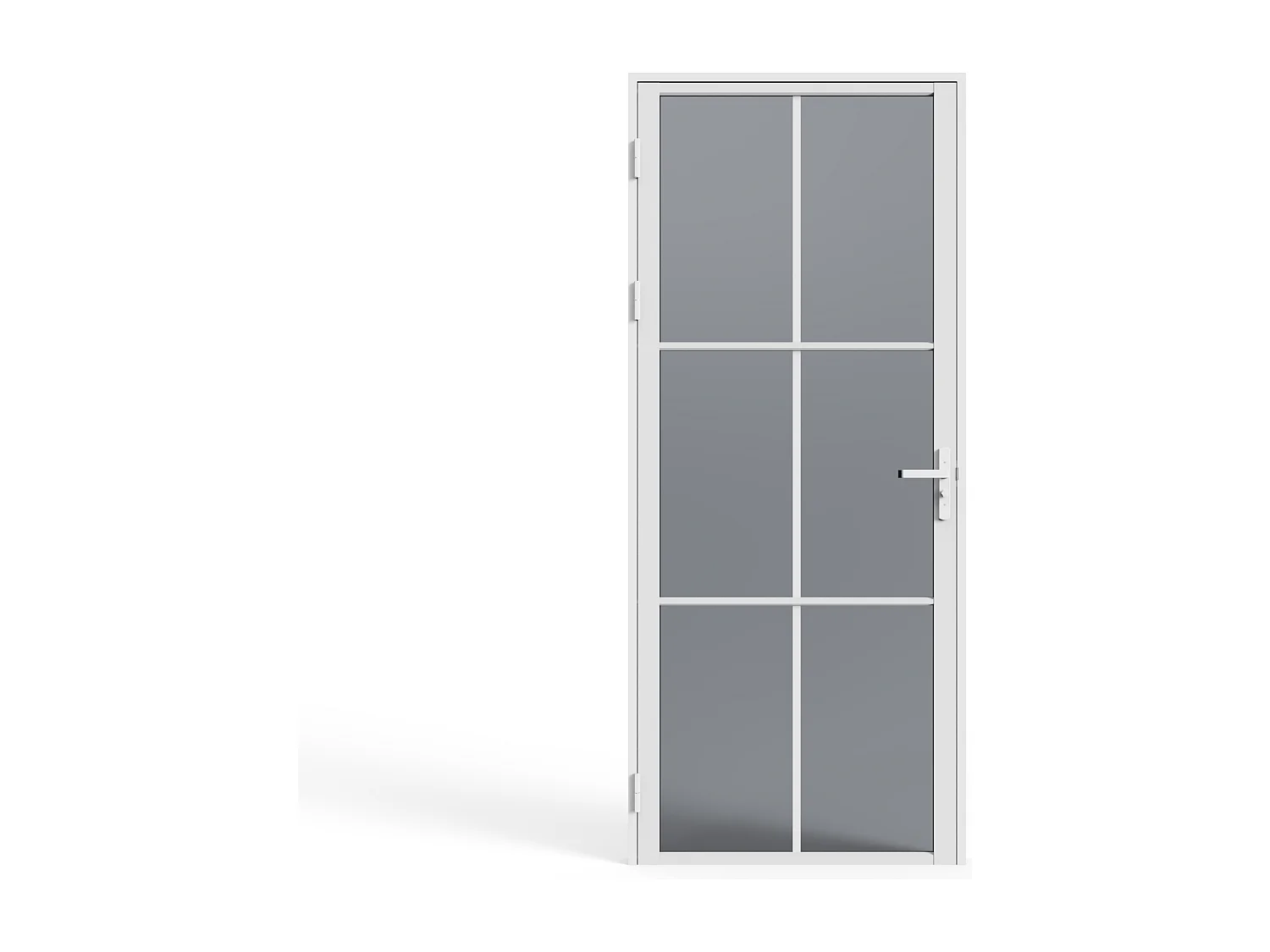 Bloc porte réversible en aluminium et verre trempé fumé - H204 x L73 cm - Blanc - SEROTO