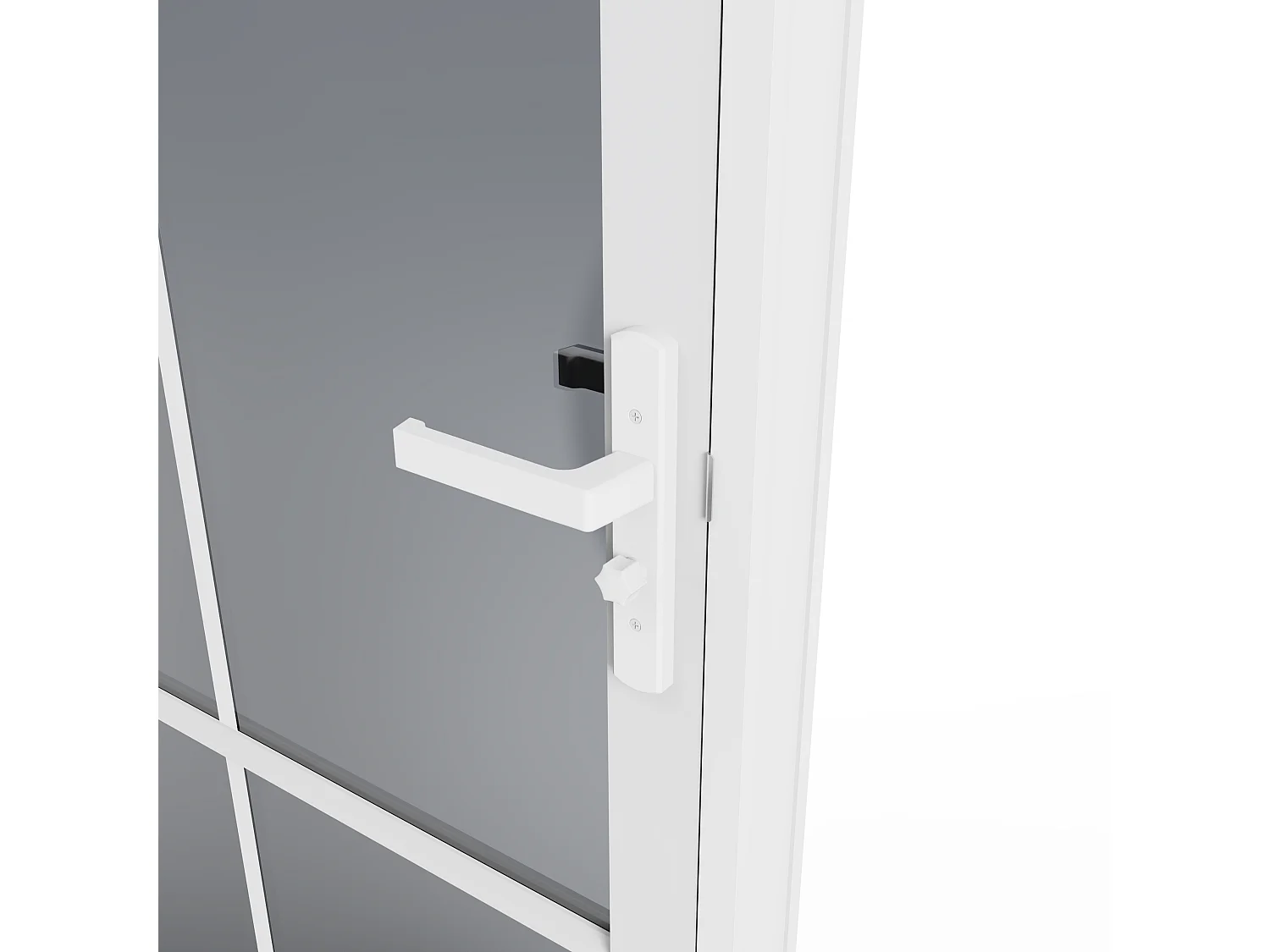 Bloc porte réversible en aluminium et verre trempé fumé - H204 x L73 cm - Blanc - SEROTO