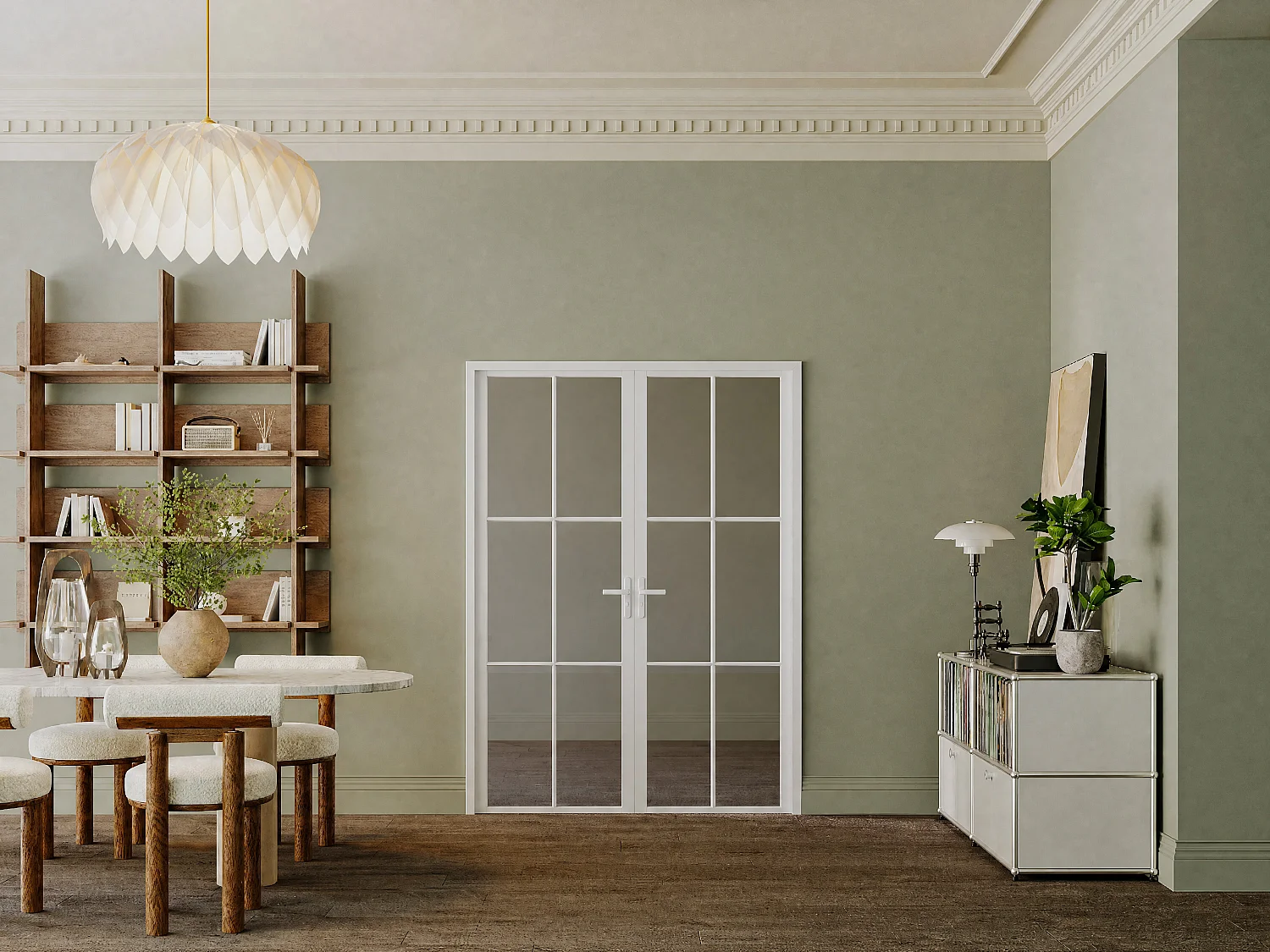 Bloc porte réversible à deux battants en aluminium et verre trempé fumé - 2 x H204 x L73 cm - Blanc - SEROTO