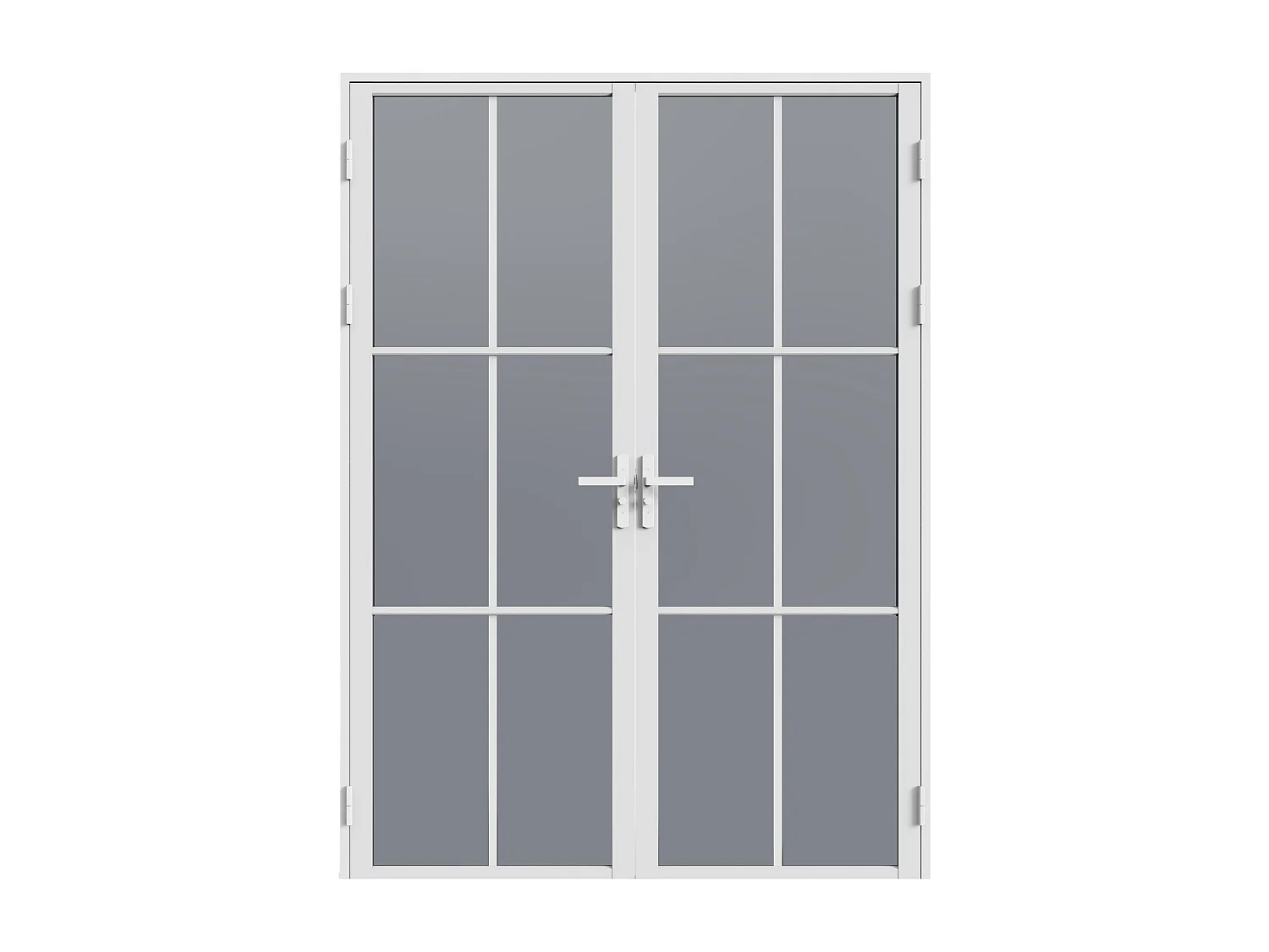 Reversible Innentür mit zwei Flügeln aus Aluminium und rauchigem Sicherheitsglas - 2 x H204 x B73 cm - Weiß SEROTO