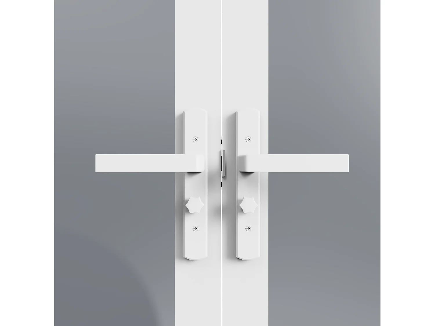 Bloc porte réversible à deux battants en aluminium et verre trempé fumé - 2 x H204 x L73 cm - Blanc - SEROTO