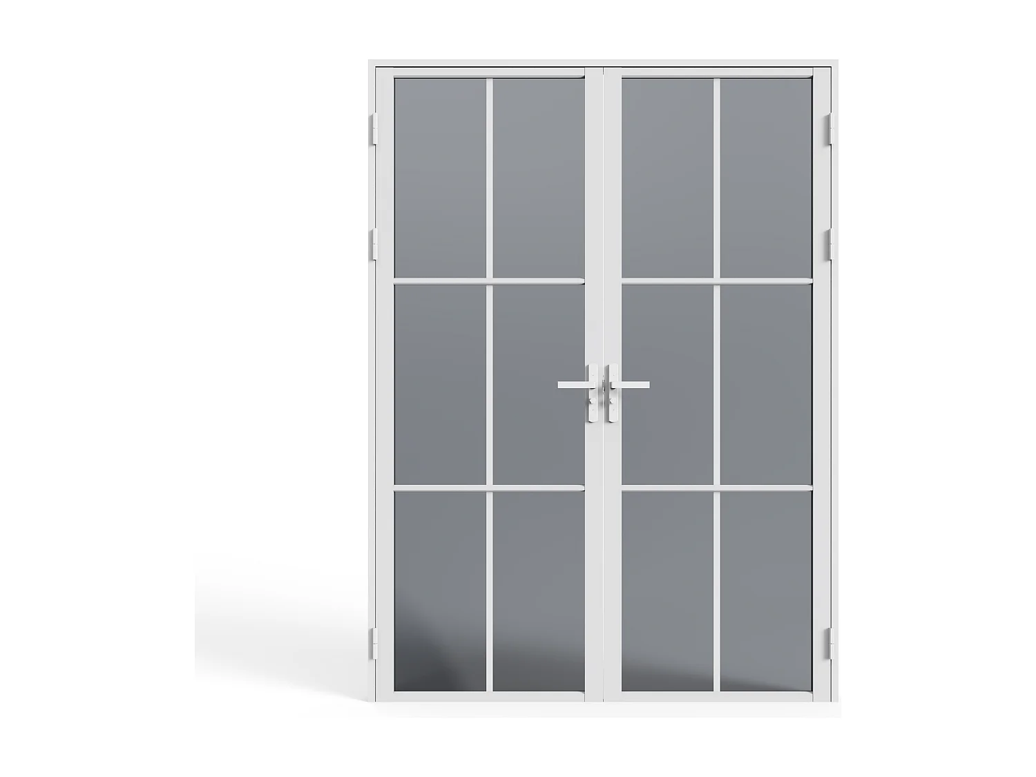 Bloc porte réversible à deux battants en aluminium et verre trempé fumé - 2 x H204 x L73 cm - Blanc - SEROTO