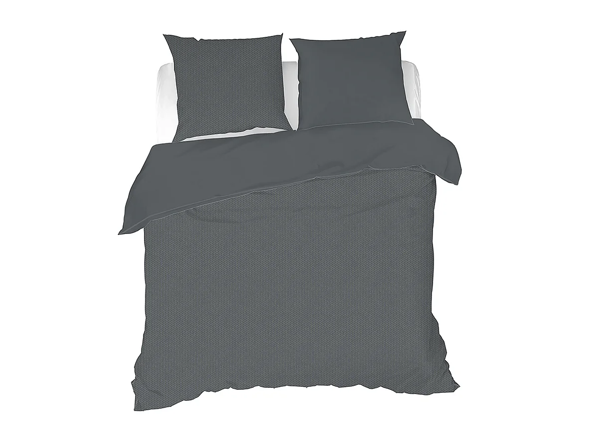 Parure de Lit 3 Pièces "Gypsy" 240x220cm Gris Foncé