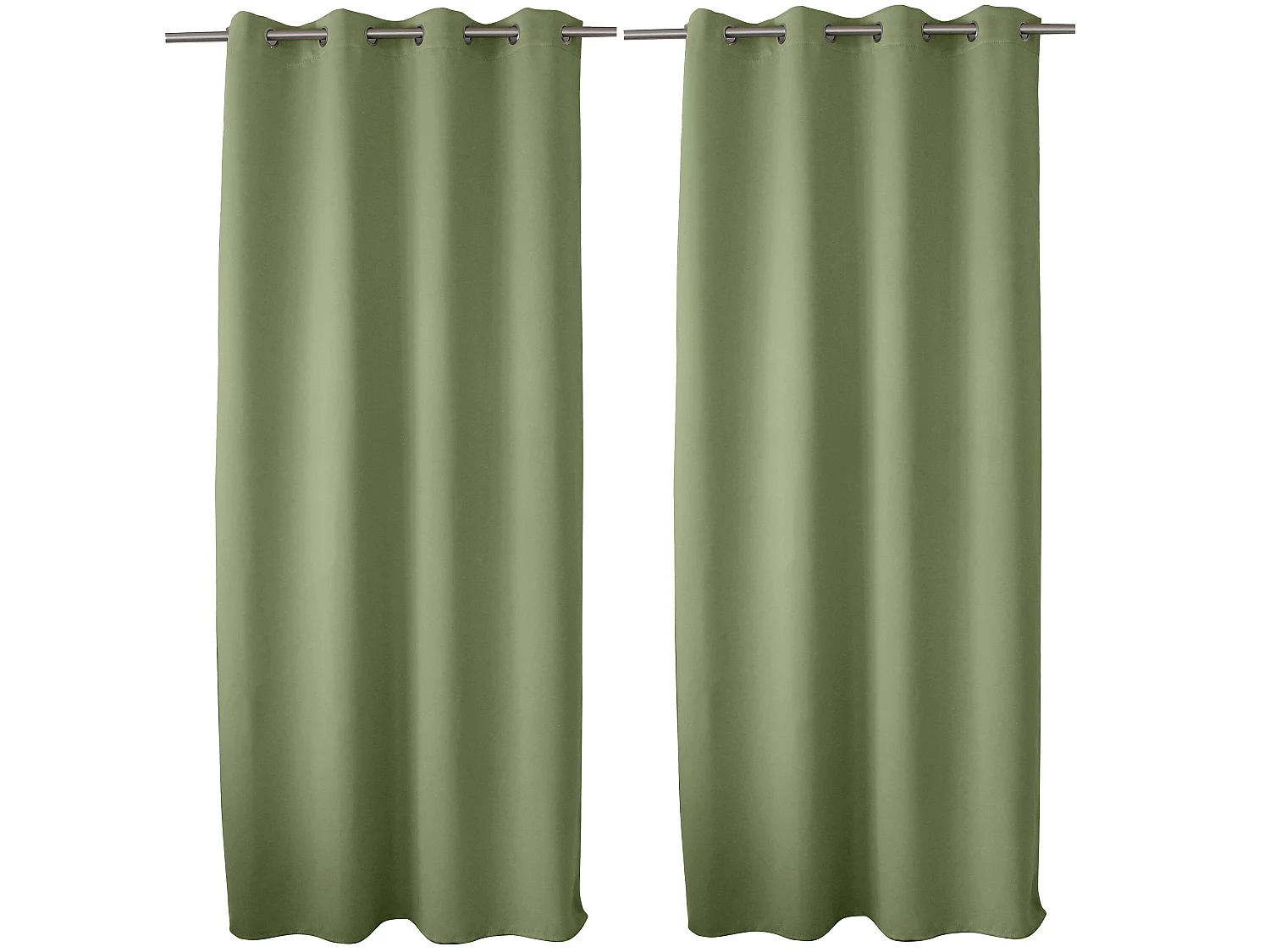 Lot de 2 Rideaux Occultant avec Œillets, 140x240cm, 100% polyester, Collection Réglisse, CMADECO - Vert