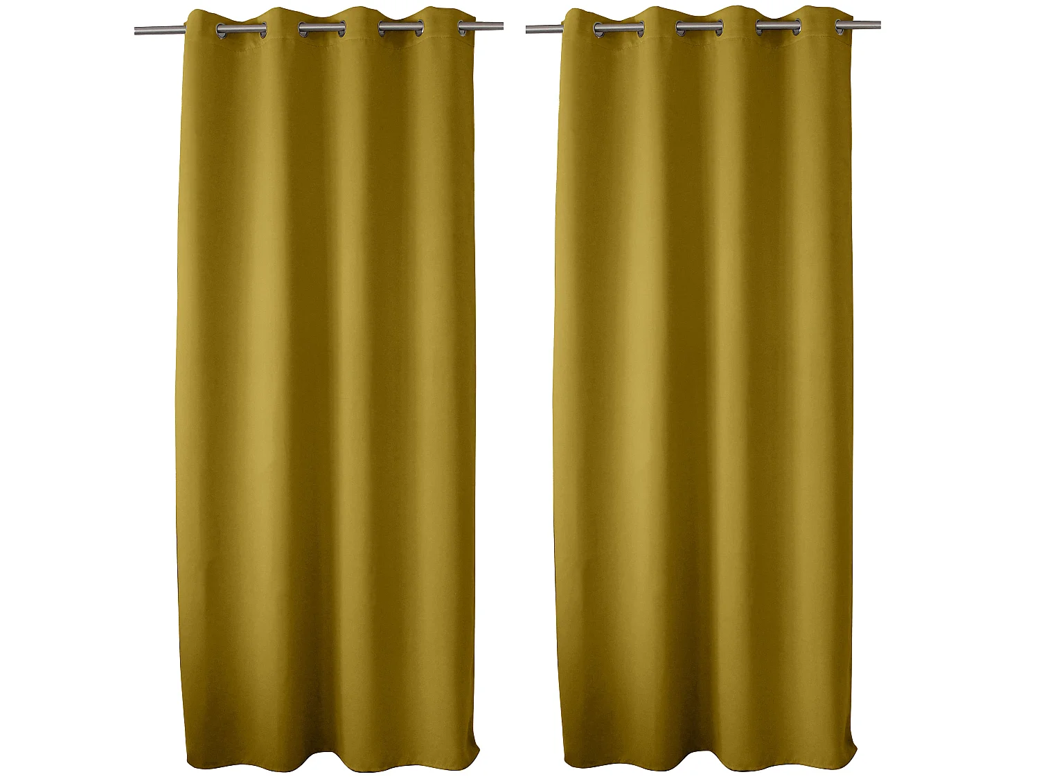 Lot de 2 Rideaux Occultant avec Œillets, 140x240cm, 100% polyester, Collection Réglisse, CMADECO - Jaune