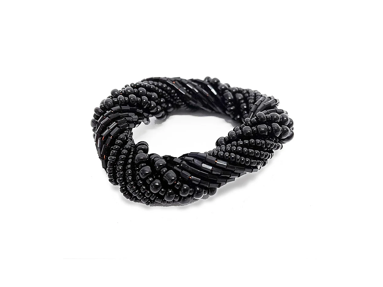 Der Beaded Serviettenring - Schwarz