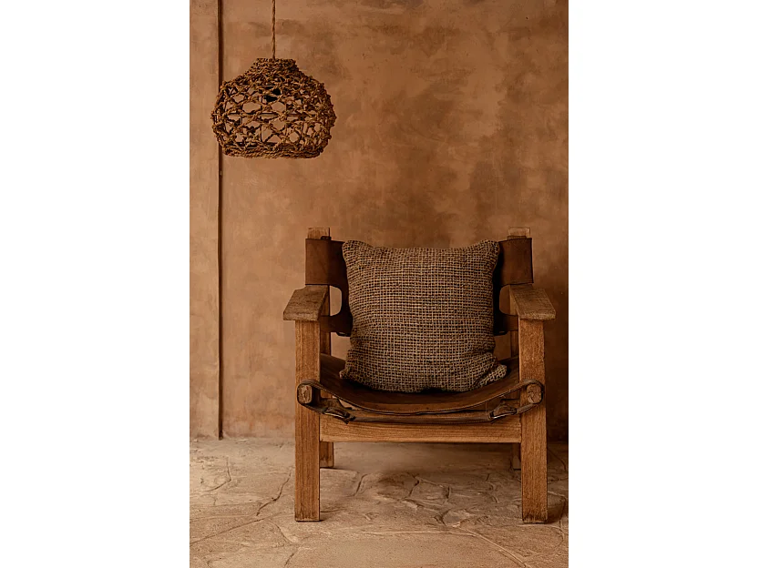 La Housse de Coussin Linen Grain - Noir Naturel