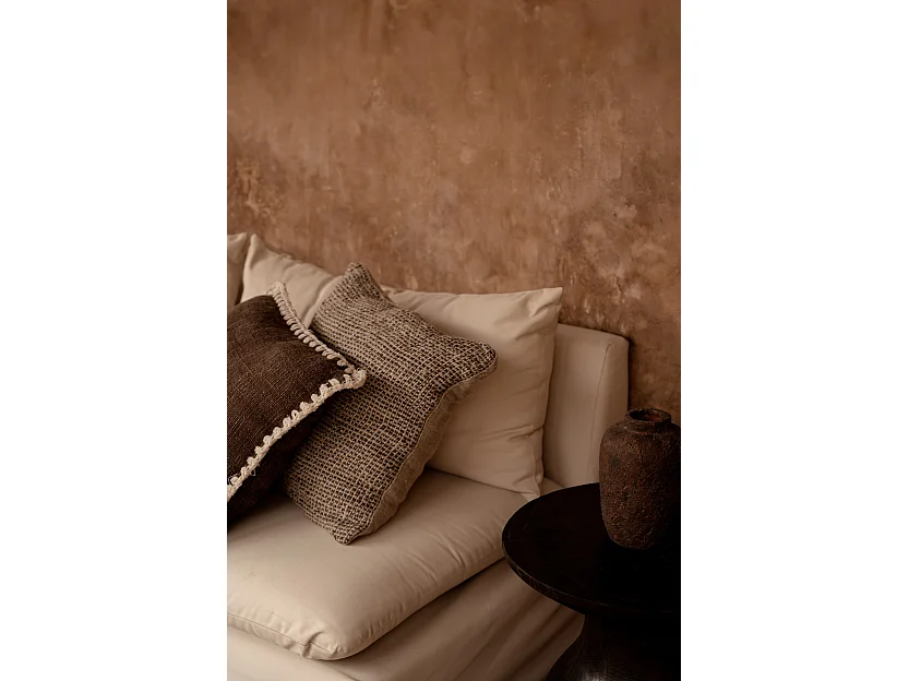 La Housse de Coussin Linen Grain - Noir Naturel