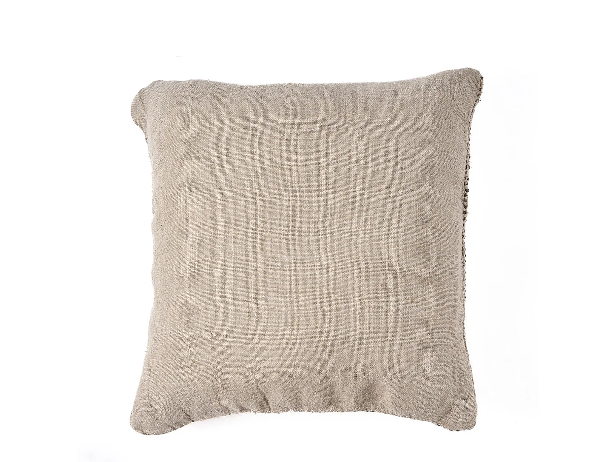 La Housse de Coussin Linen Grain - Noir Naturel