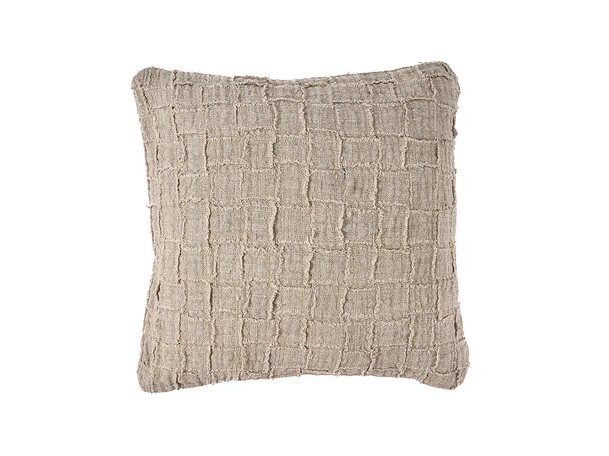 La Housse de Coussin Linen Damier - Naturel